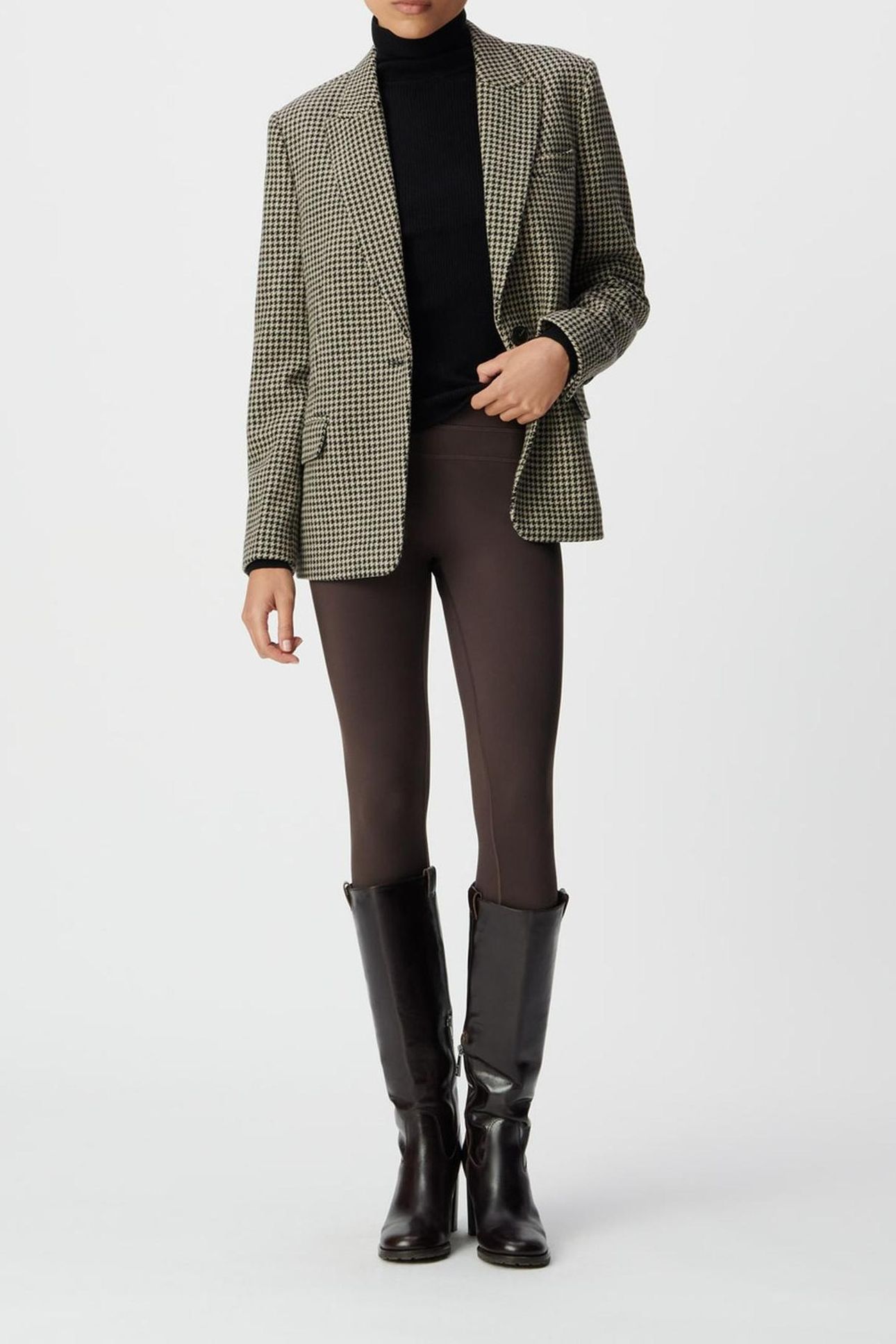 BROWN KNIT TAPERED TROUSERS 5