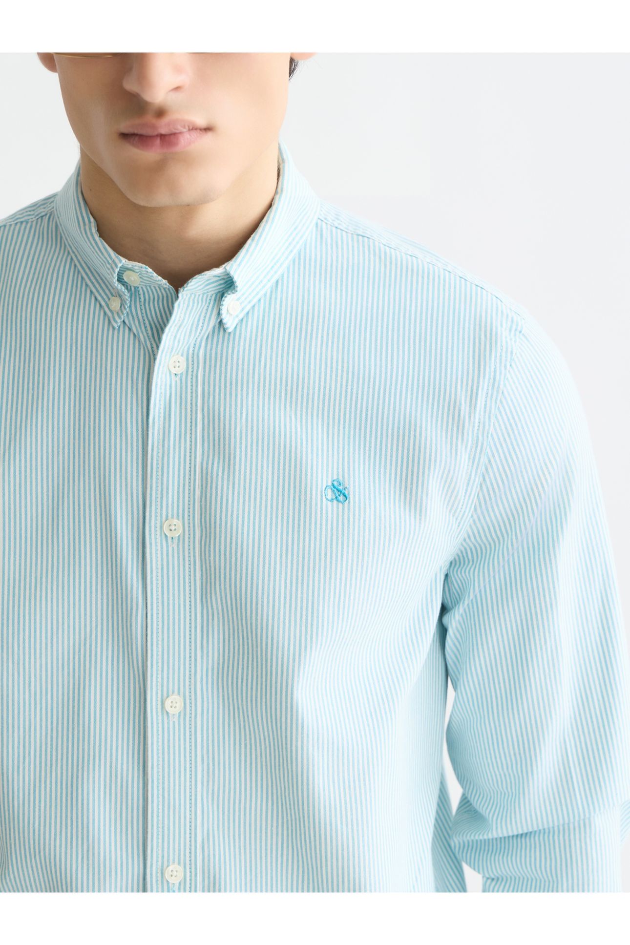 SEASONAL CORE OXFORD STRIPED REGULARFIT SHIRT NAVY 6