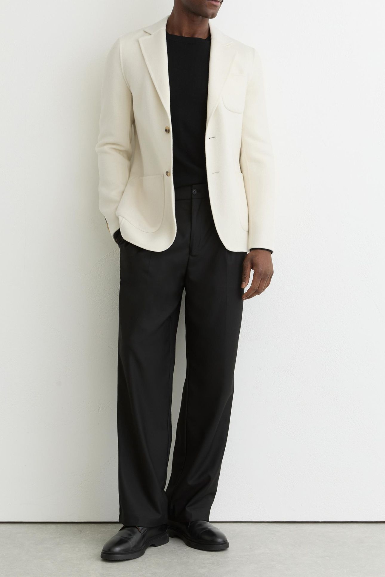 SB 2B NOTCH SPLITABLE WOOL BLAZER OFF WHITE 1