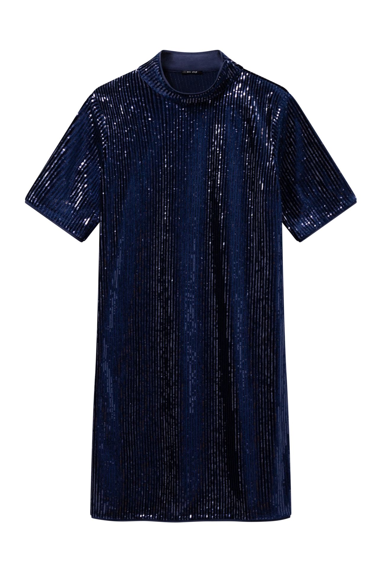 ROZE - NAVY KNIT DRESS WITH SEQUINS 1