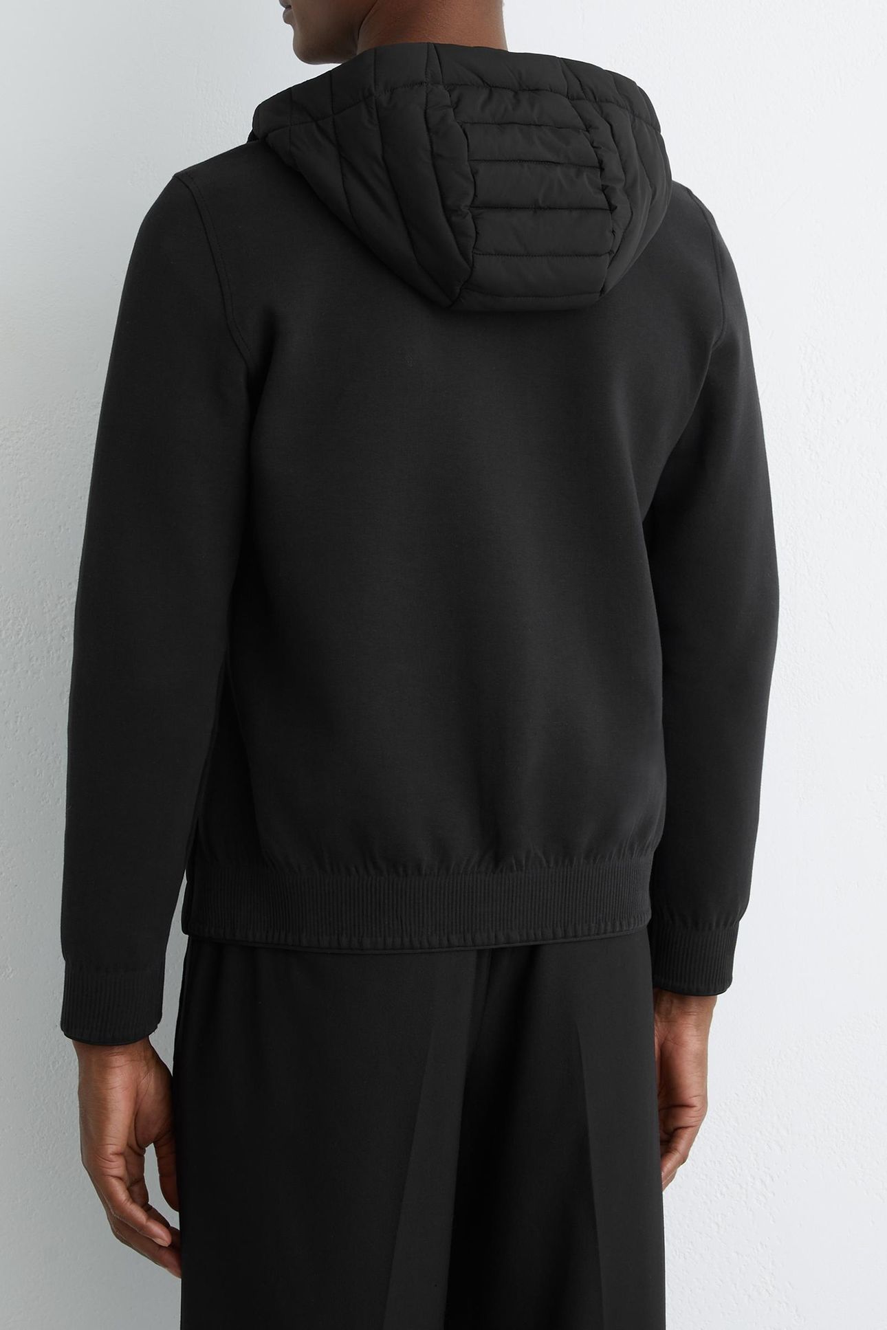 LS HOODED ZIP THROUGH HYBRID JACKET BLACK 2