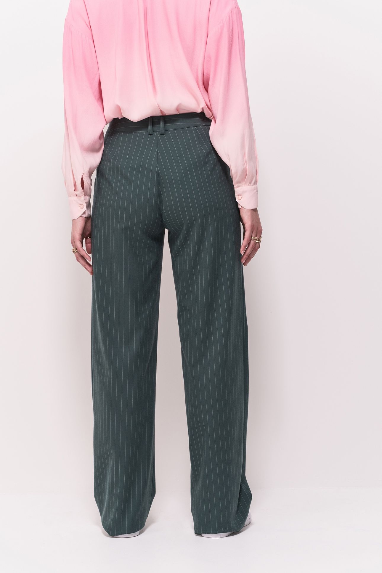 PALMA - GREEN SUIT TROUSERS WITH TENNIS STRIPES 2