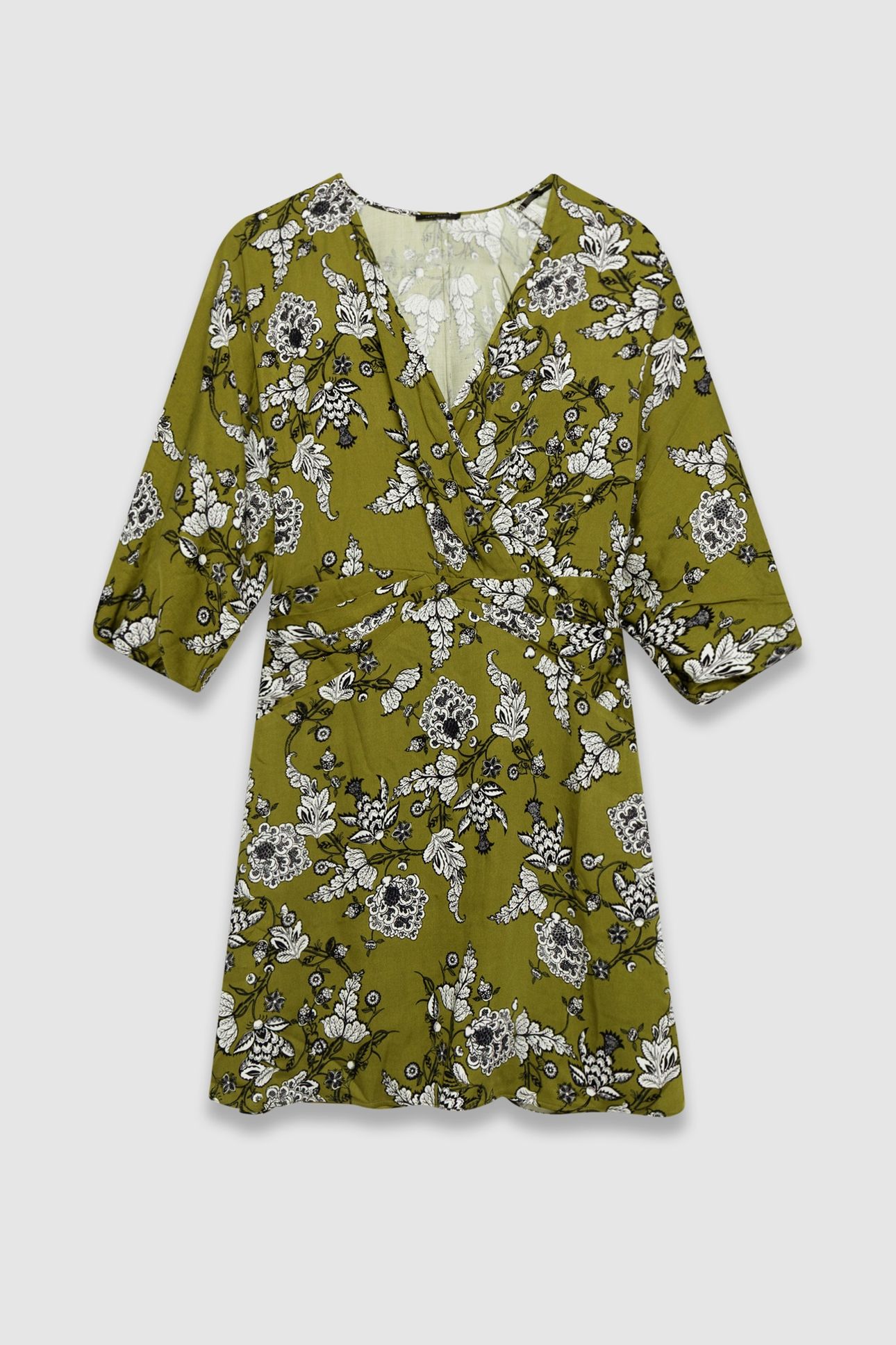 GREEN FLOWING DRESS WITH FLORAL PRINT 4