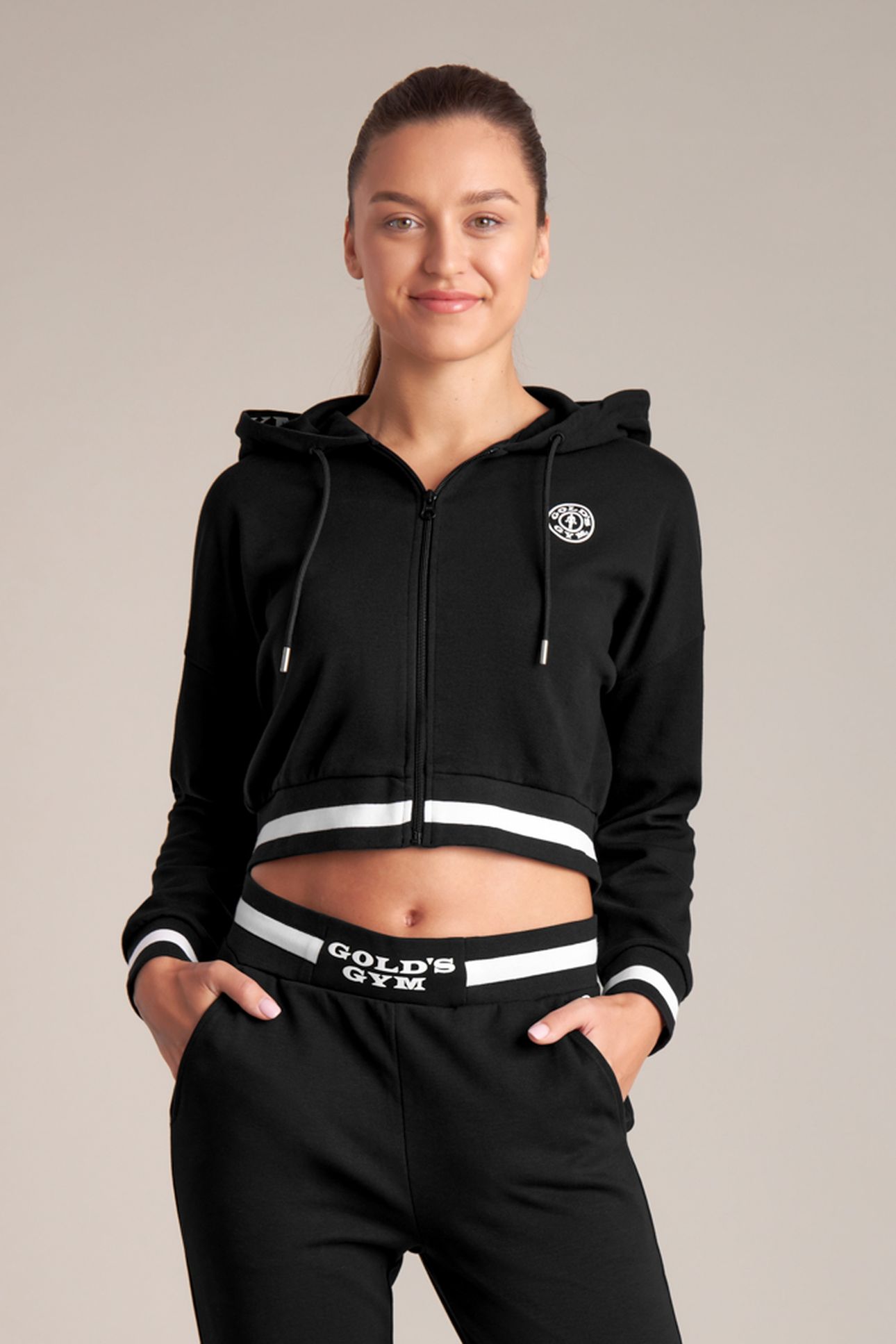 LADIES CROPPED HOODIE BLACK 5