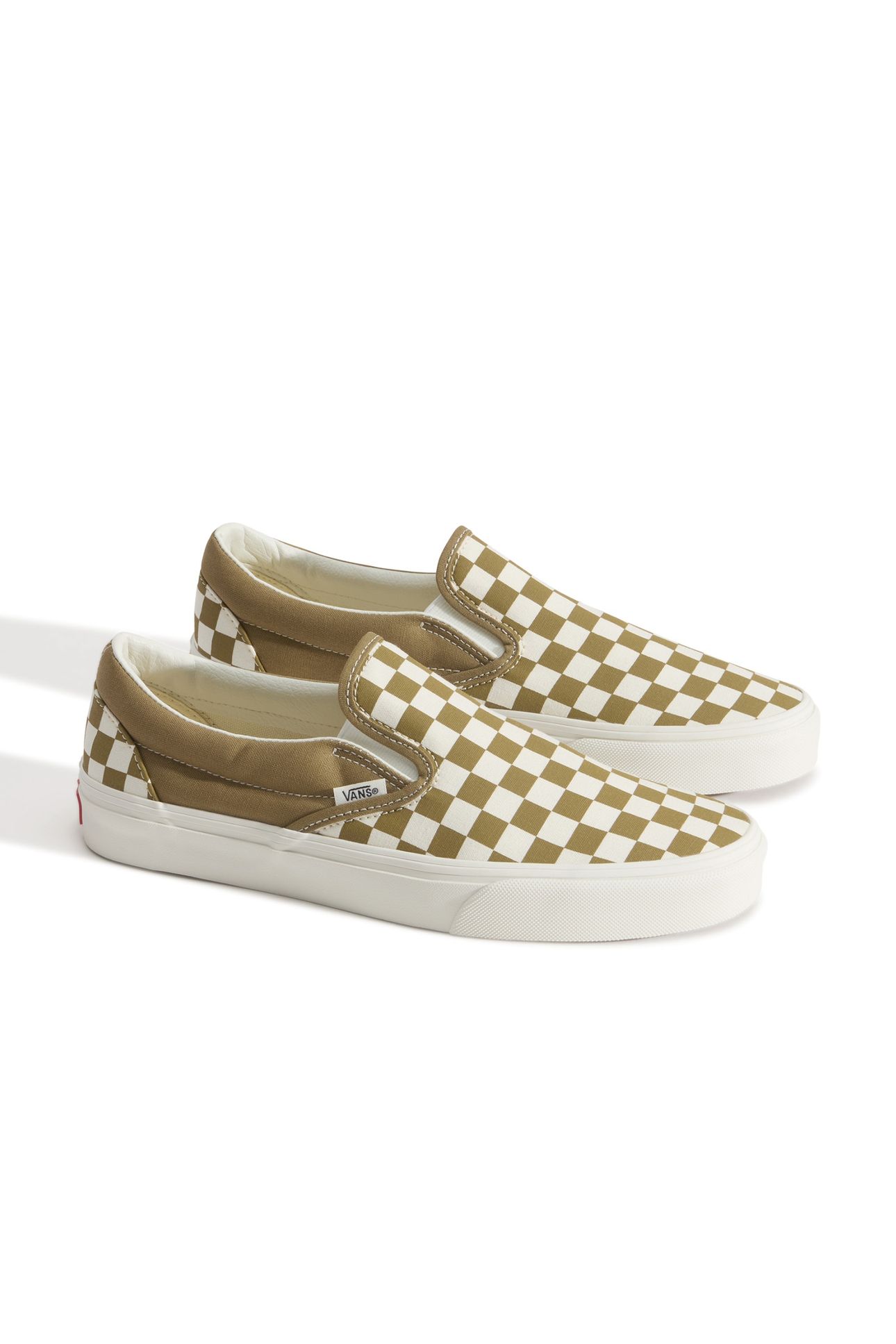 UNISEX CLASSIC SLIP-ON COLOR THEORY CHECKERBOARD OLIVE BROWN 3
