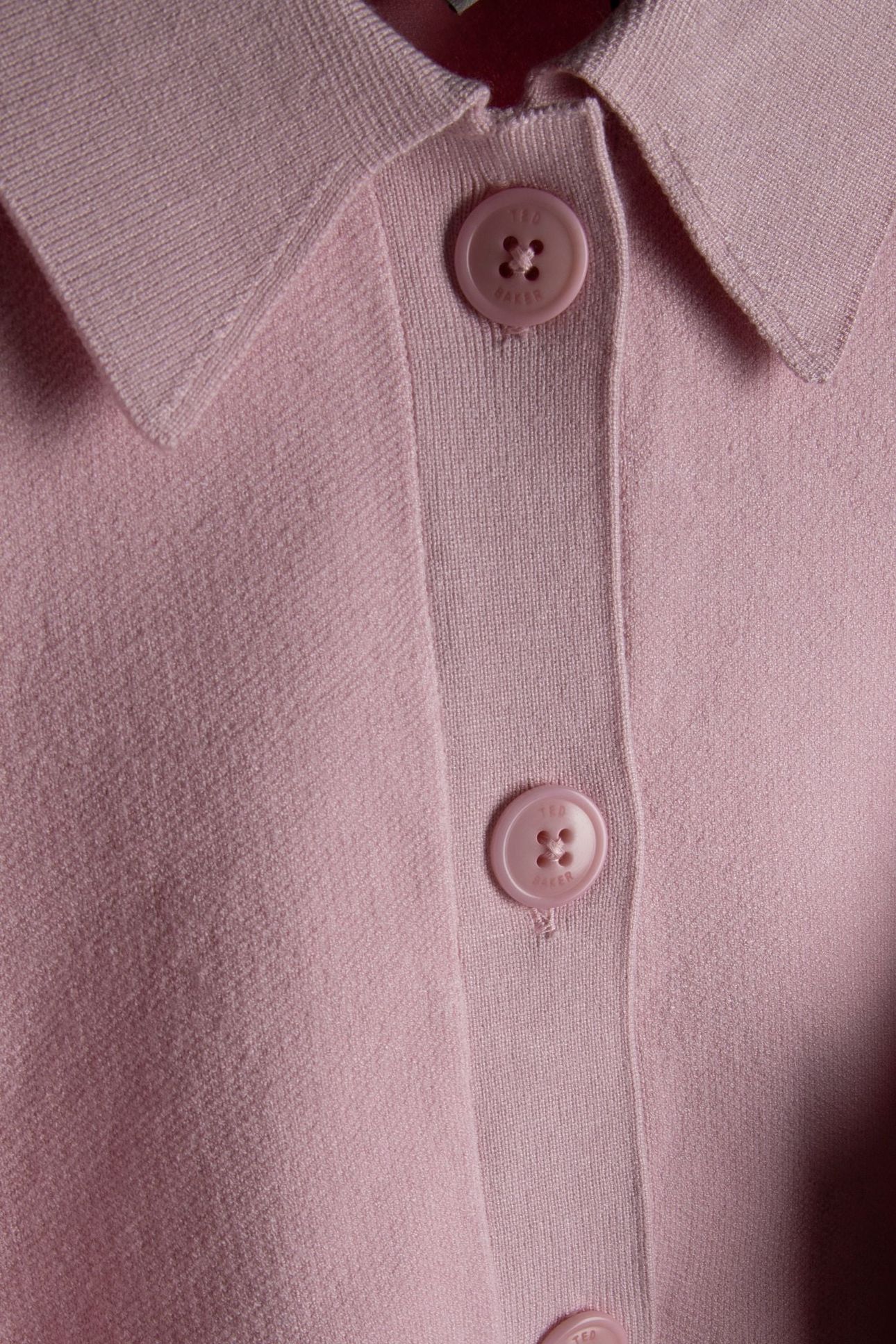 AIMLLI KNITTED JACQUARD COLLARED CARDIGAN PETAL PINK 5