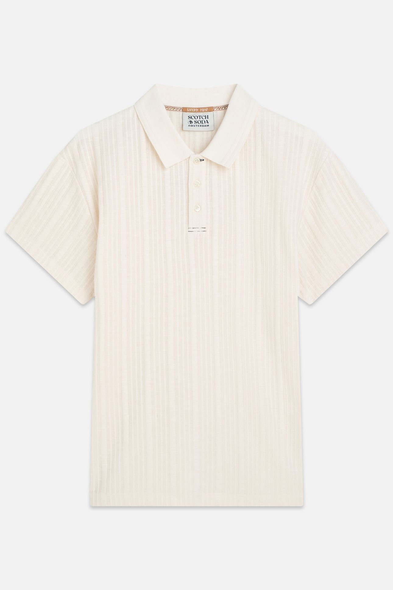STRUCTURED RIBBED RELAXEDFIT POLO LIGHT BEIGE 3