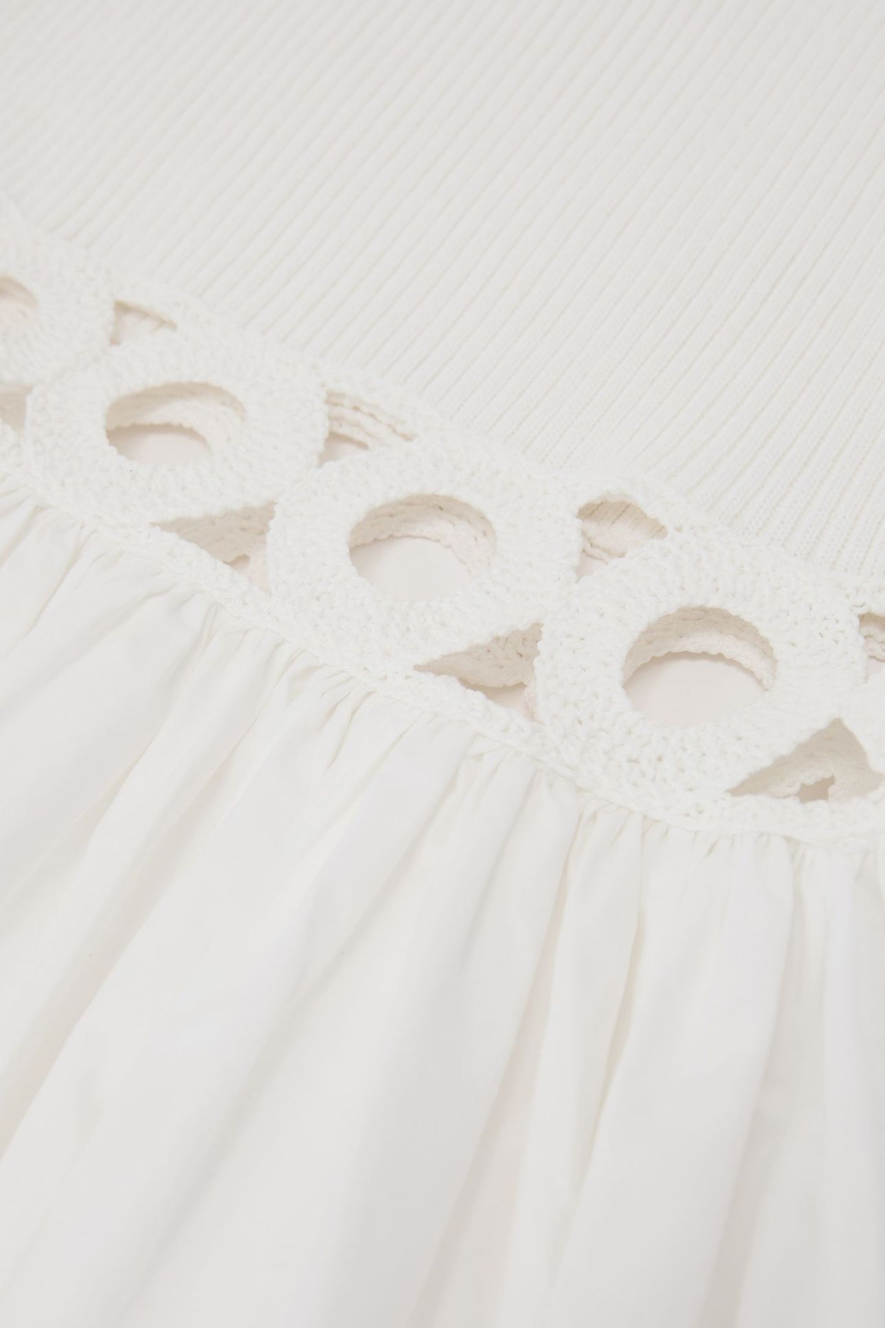 KNIT WOVEN MIDI DRESS IVORY 7