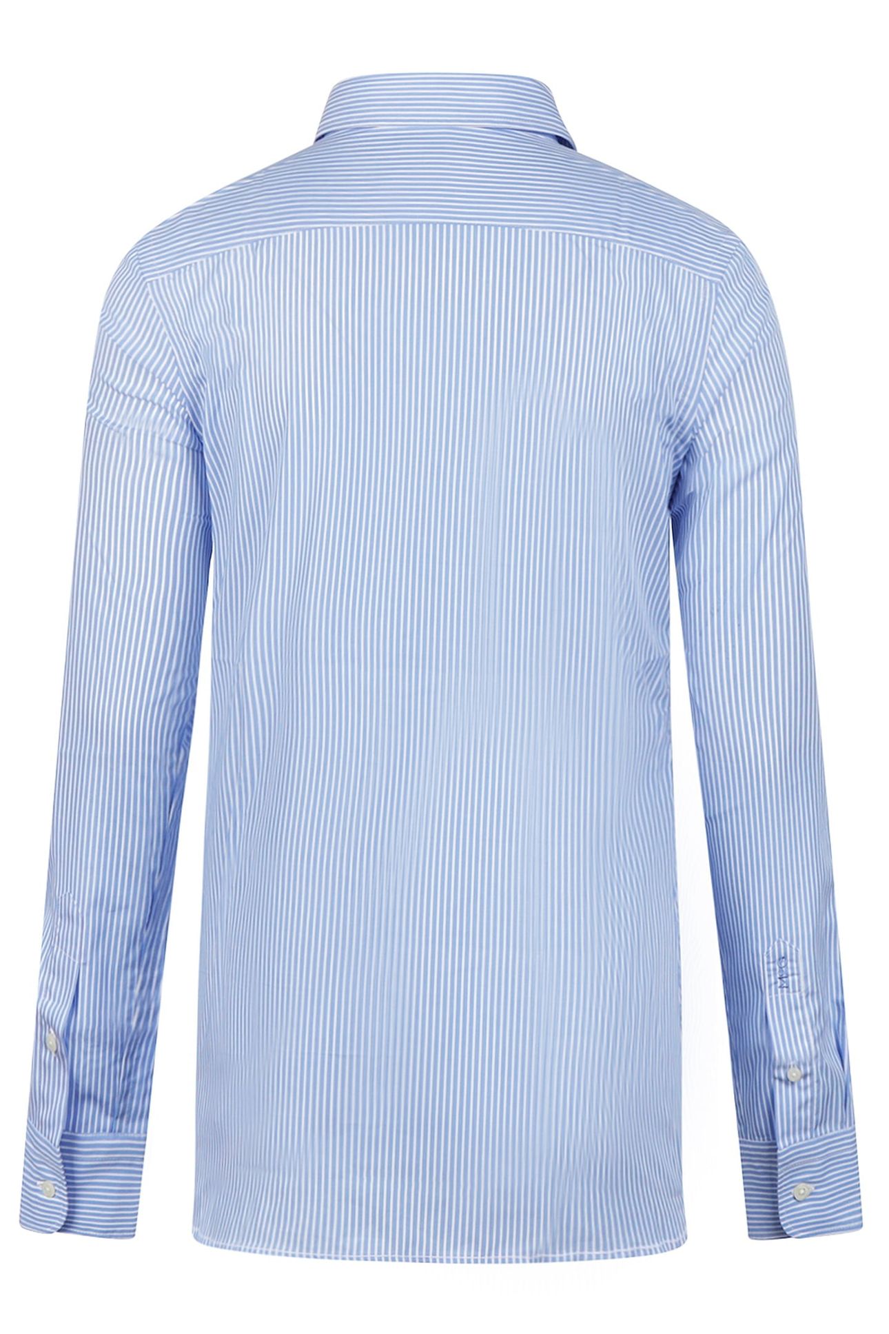 POPLIN STRIPE SHIRT MEDIUM BLUE 4
