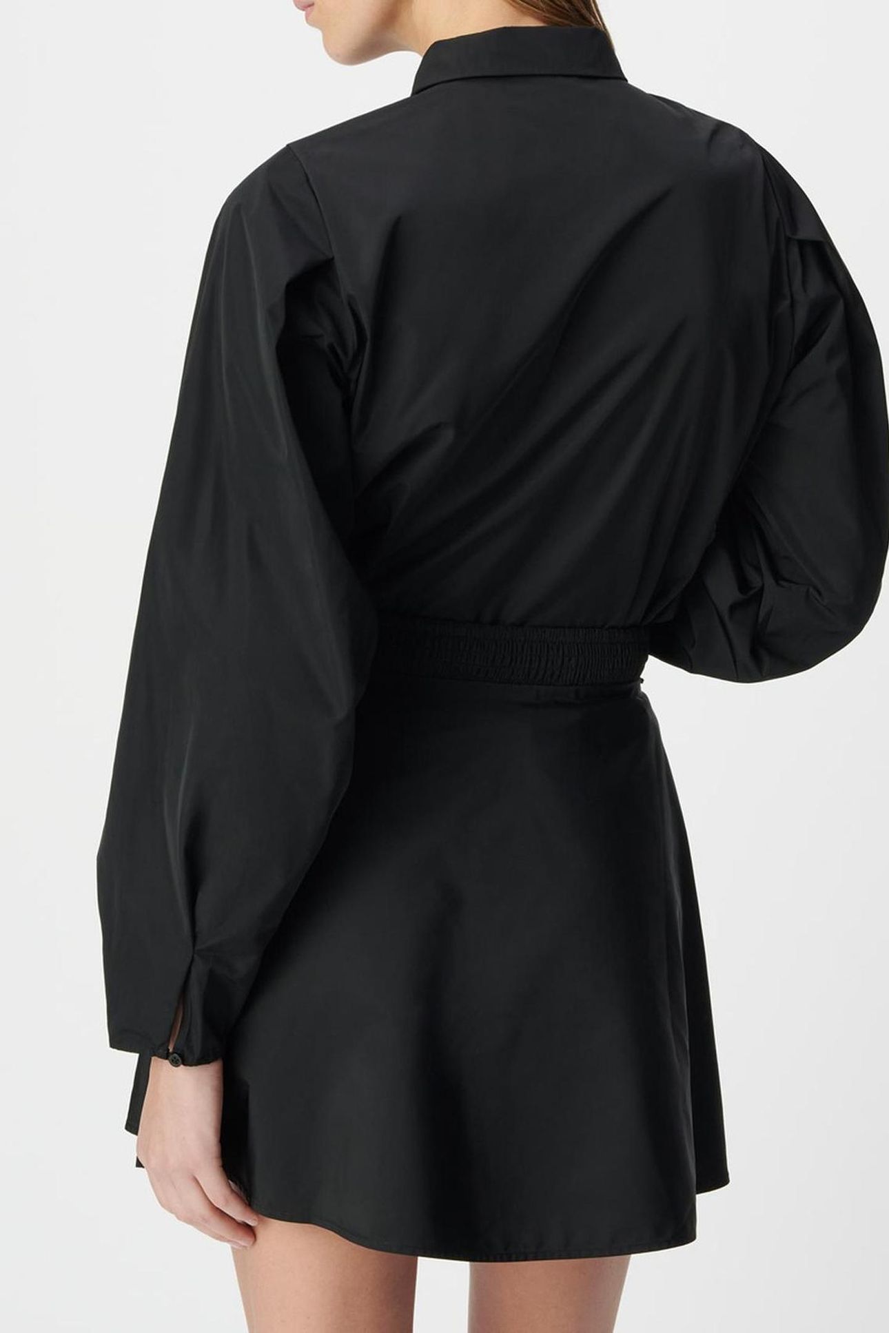 BLACK SATIN TAFFETA BODY SHIRT 2