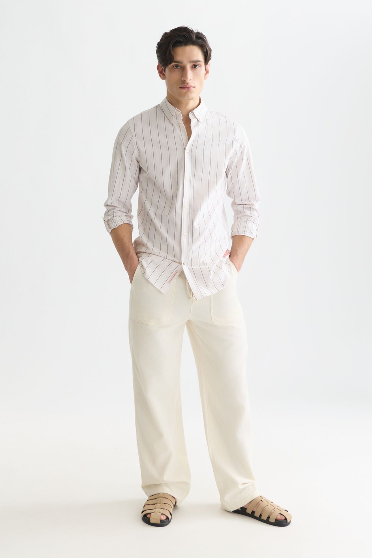 YARNDYED DOBBY REGULARFIT SHIRT WHITE TRADITIONAL 3