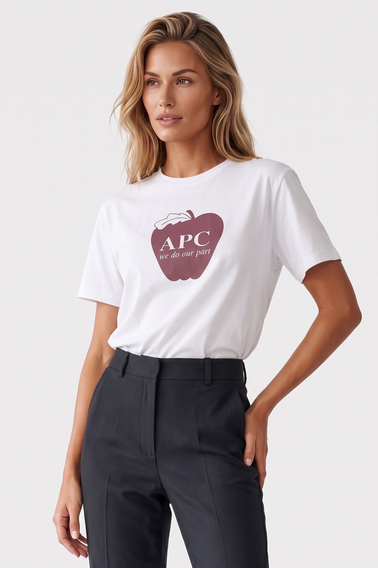 UNISEX T-SHIRT SHORT SLEEVE APPLE WHITE 3