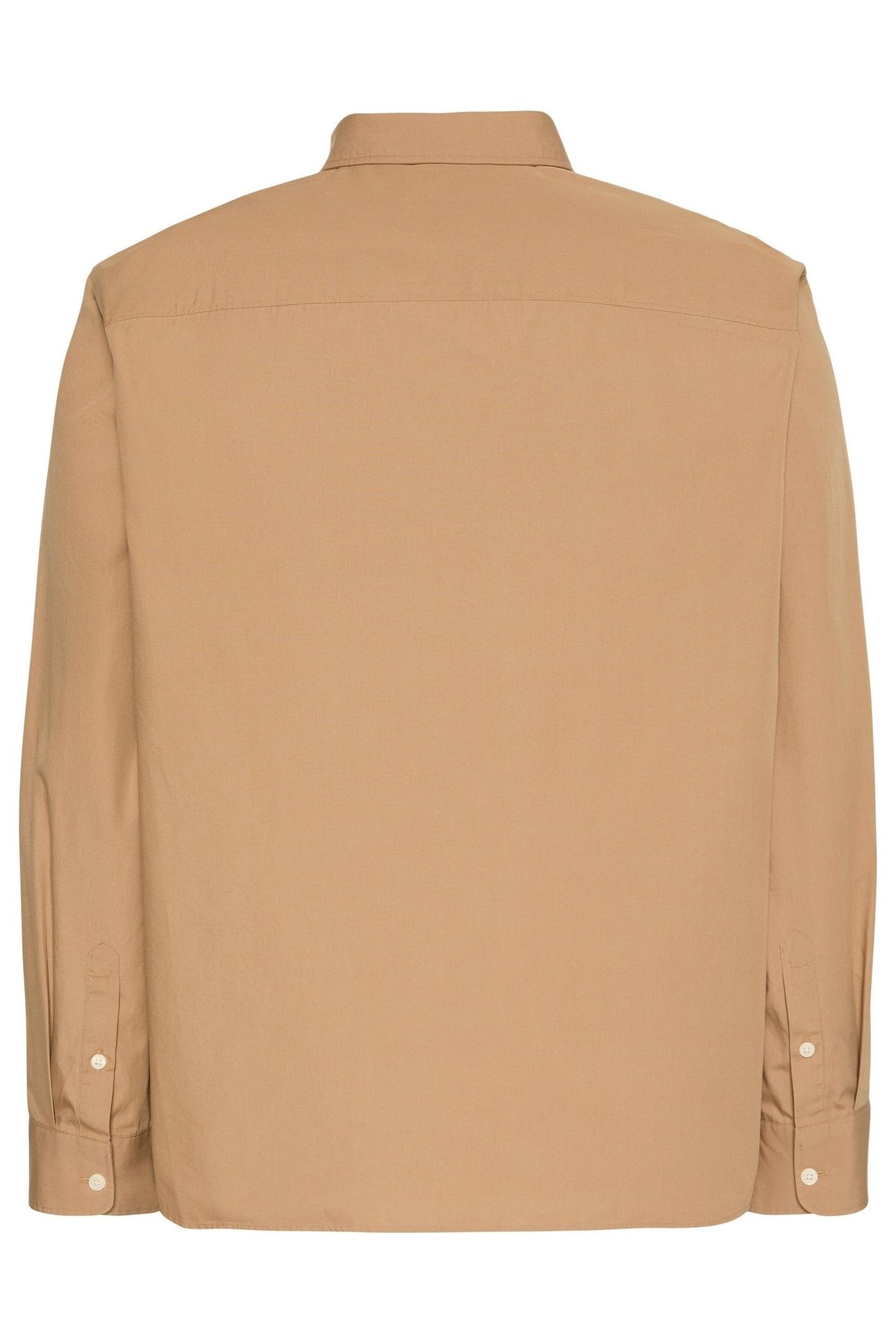 LS SOLID WASHED POPLIN SHIRT TIGERS EYE 2