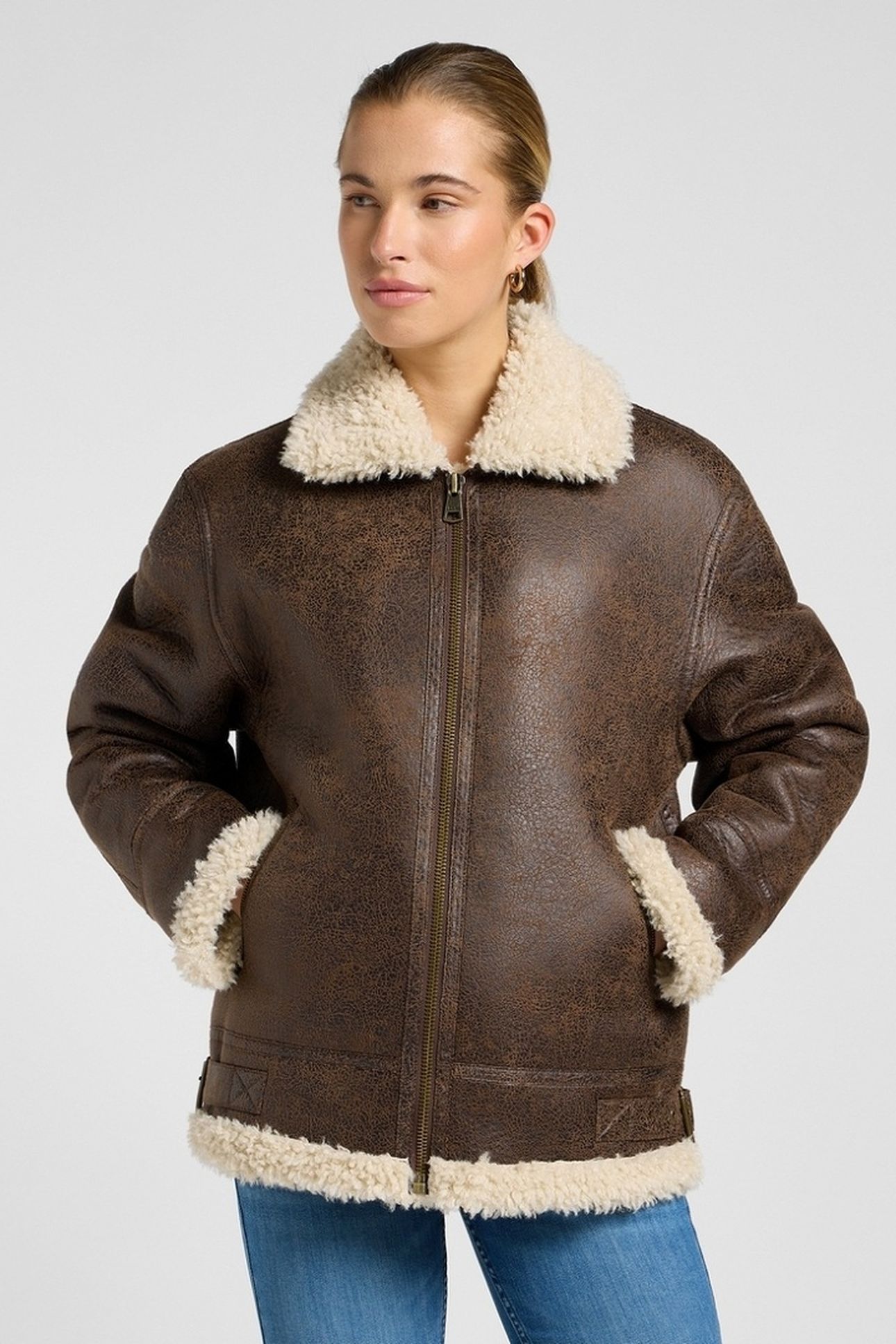 AVIATOR JACKET LUXE BROWN LOOSE BROWN 1
