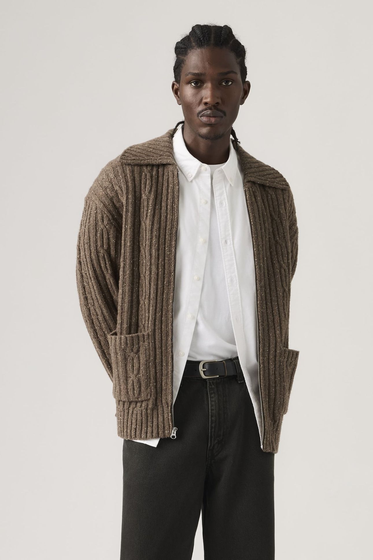 TELEGRAPH ZIP CARDIGAN WALNUT NEPS MN 11 1