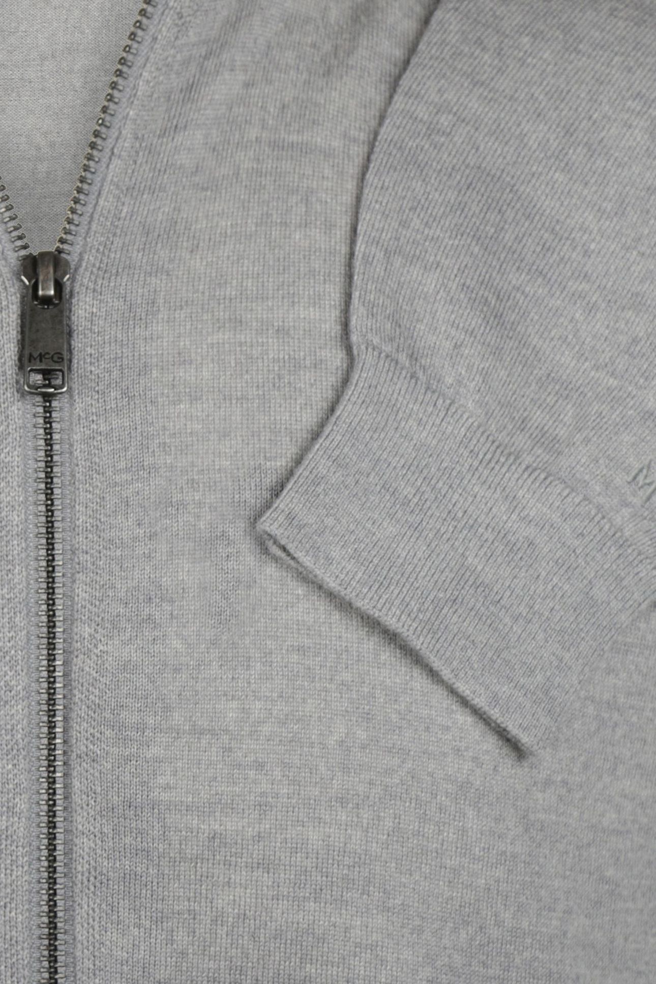 FINE MERINO ZIP THRU CARDIGAN MEDIUM GREY MELANGE 3