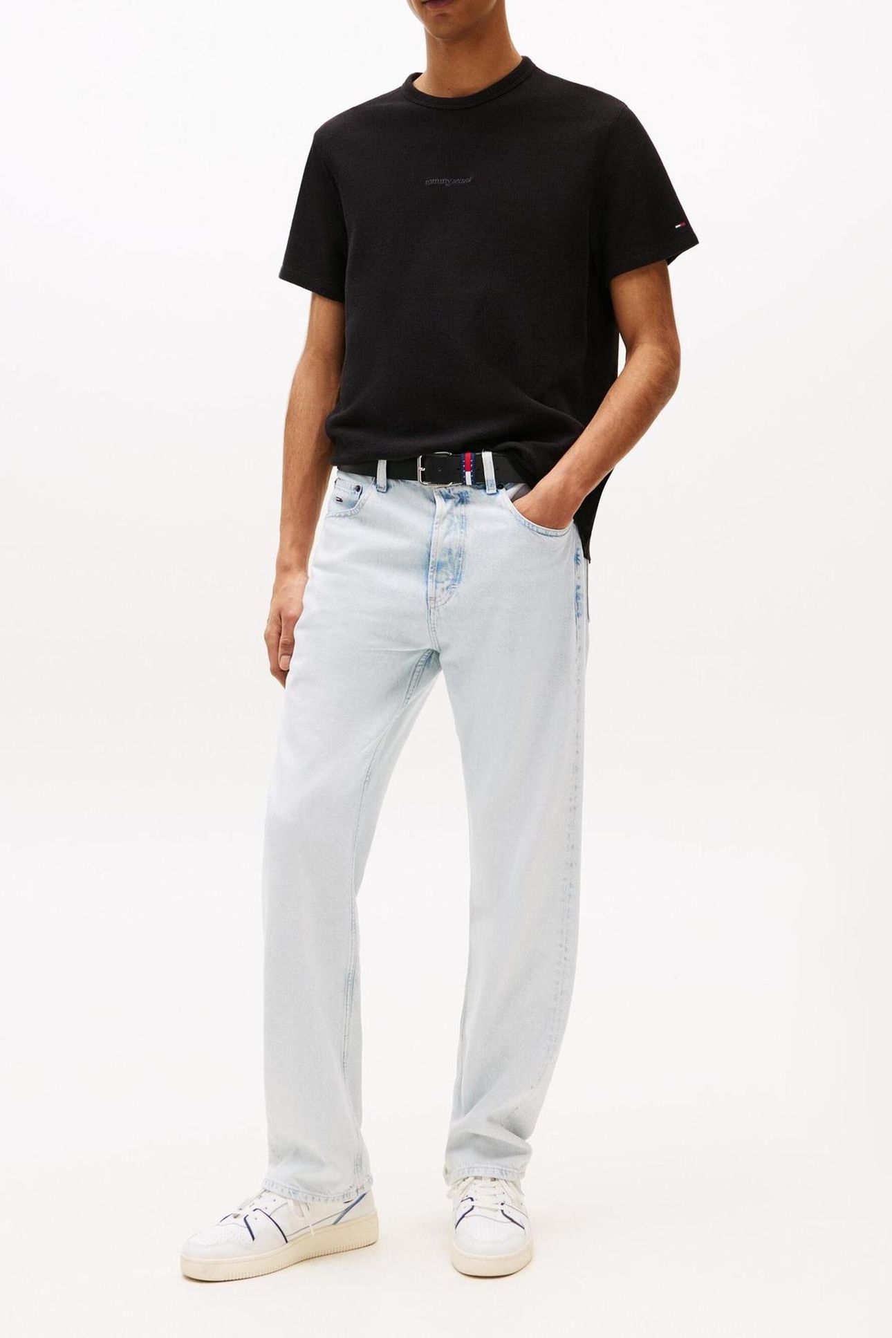 TJM SLIM WAFFLE TEE BLACK 2