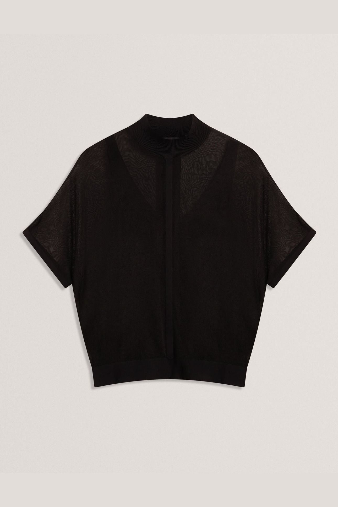 KNITTED TOP WITH SHEER DETAILING BLACK 3