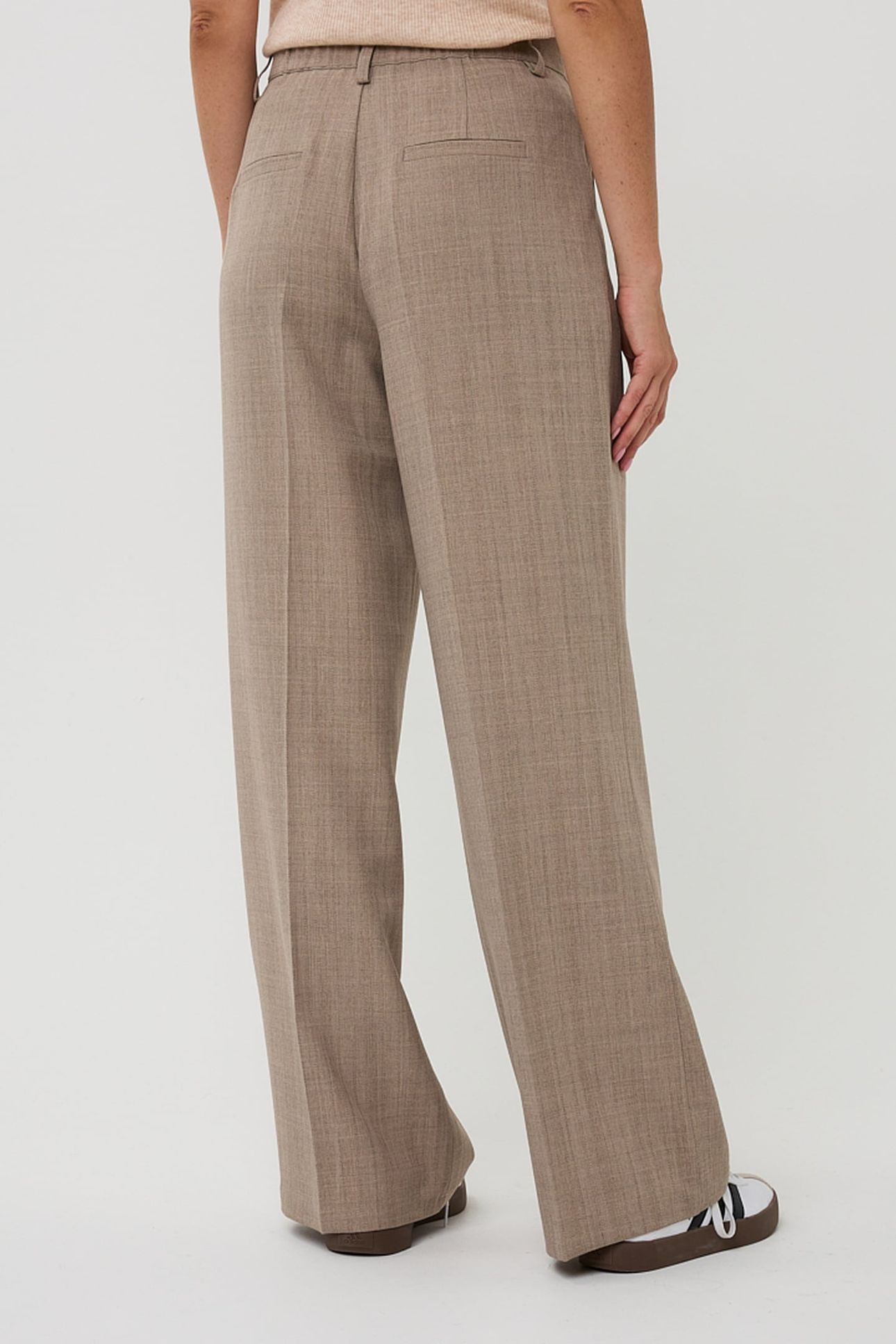 TROUSERS WIDE LEG TAUPE MELANGE 3