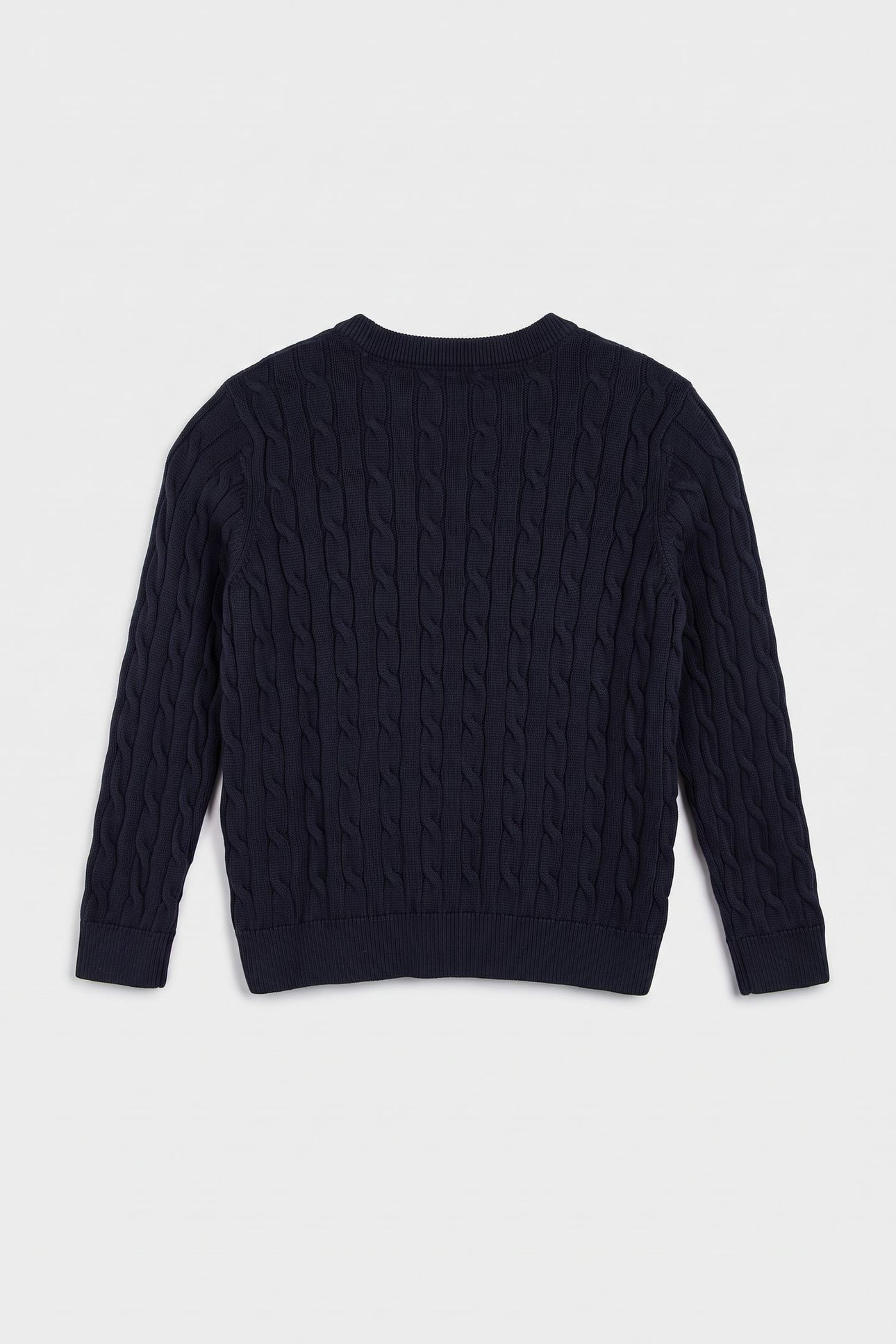 KIDS UNISEX COTTON CABLE SHIELD CREW EVENING BLUE 3