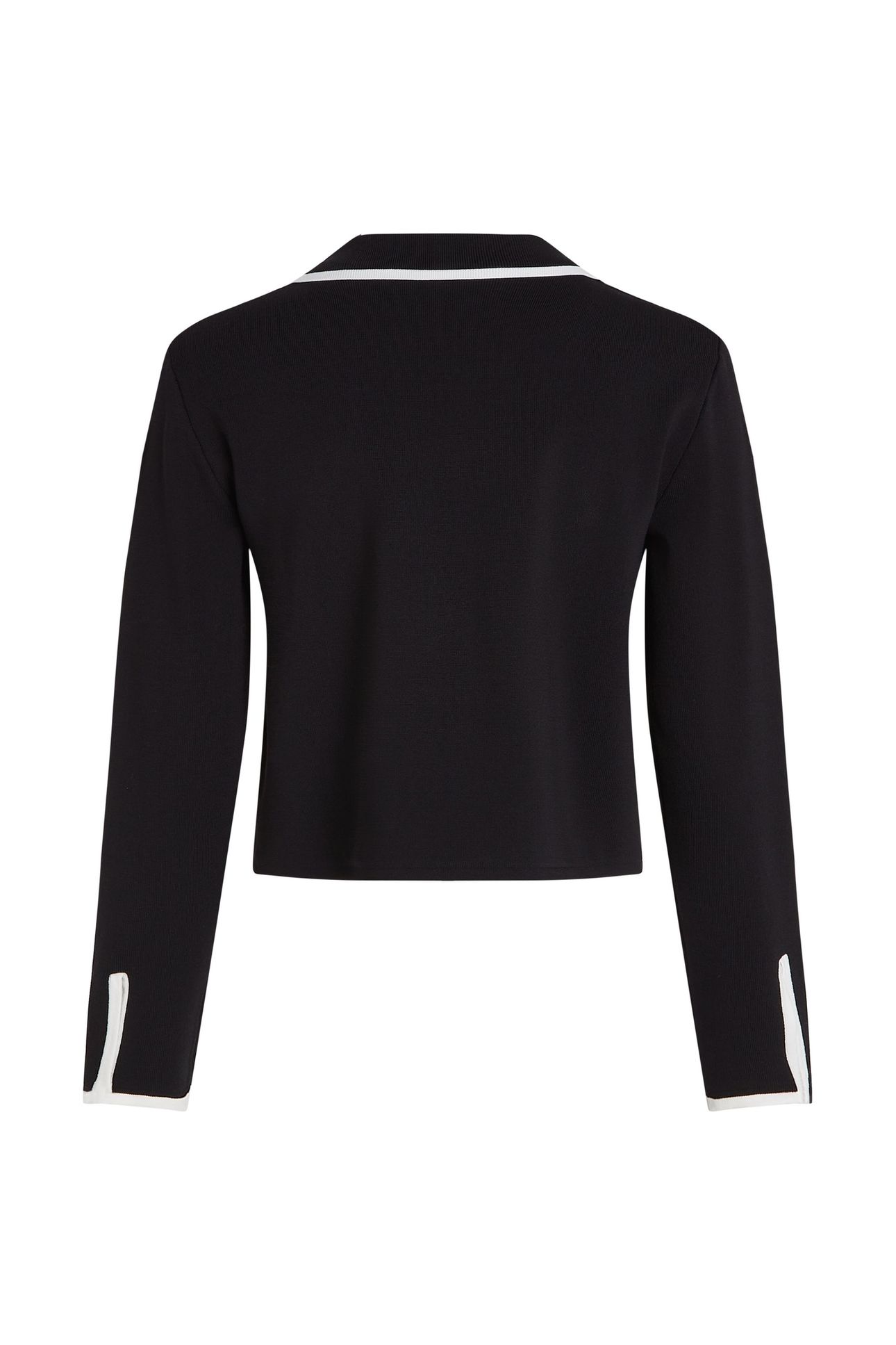 CONTRAST KNIT CARDIGAN BLACK/WHITE 5