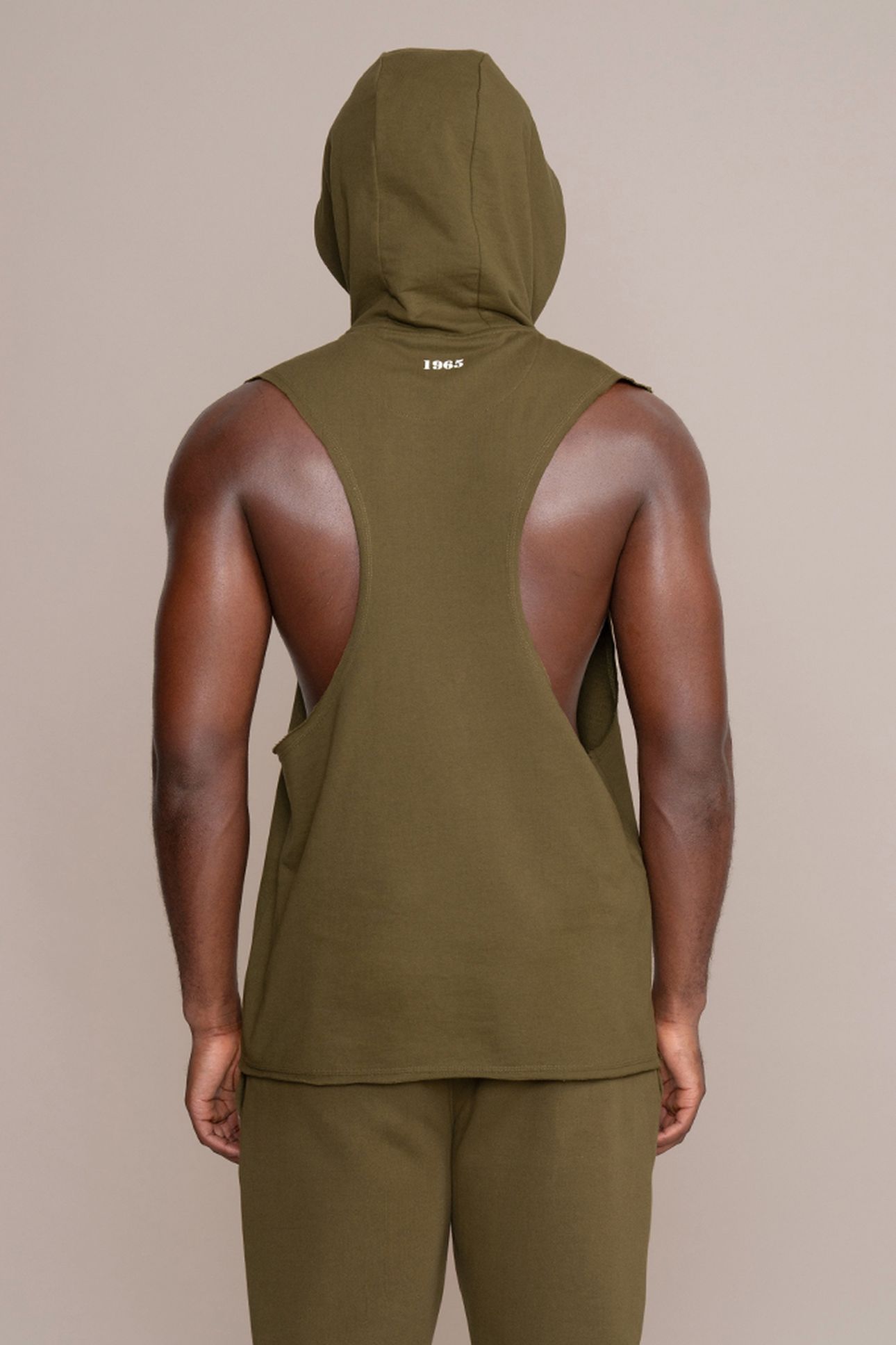 MUSCLE JOE SLEEVELESS HOODIE OLIVE 3