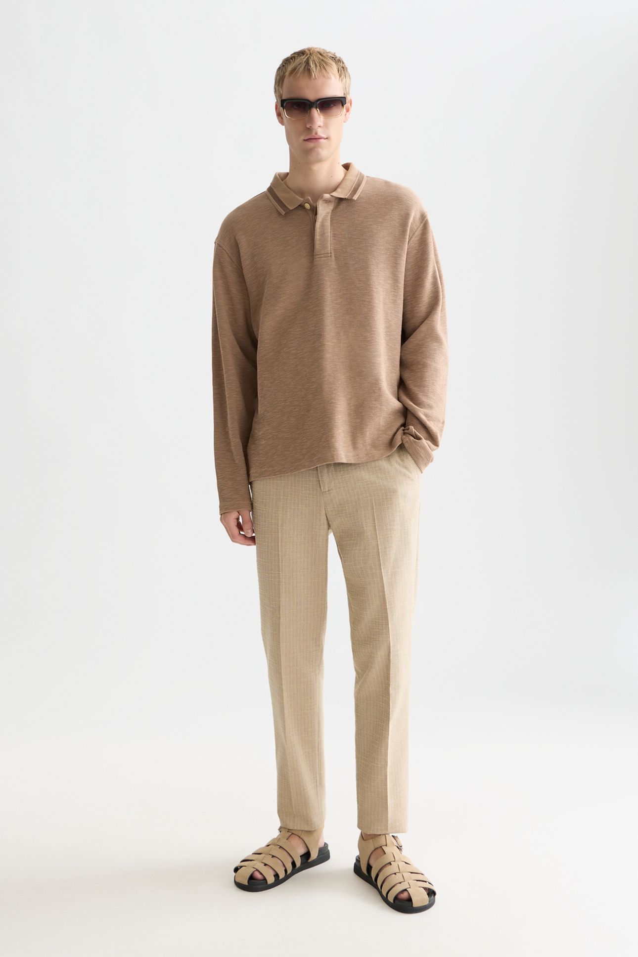 STUART STRUCTURED LINENBLEND REGULAR SLIMFIT CHINO MEDIUM BE 3