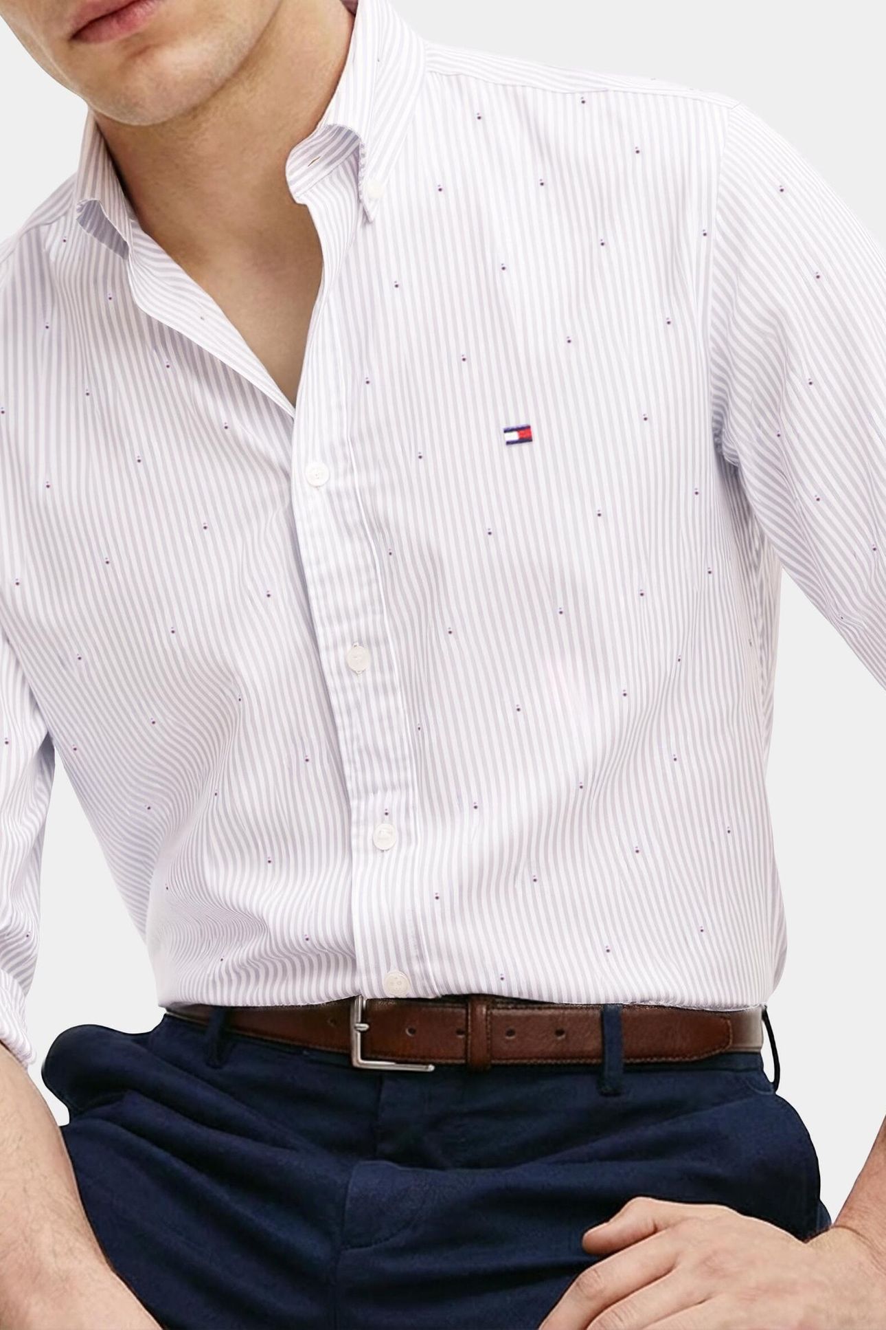 FLEX POPLIN SHIRT SWEET BLUE/STRIPE 6
