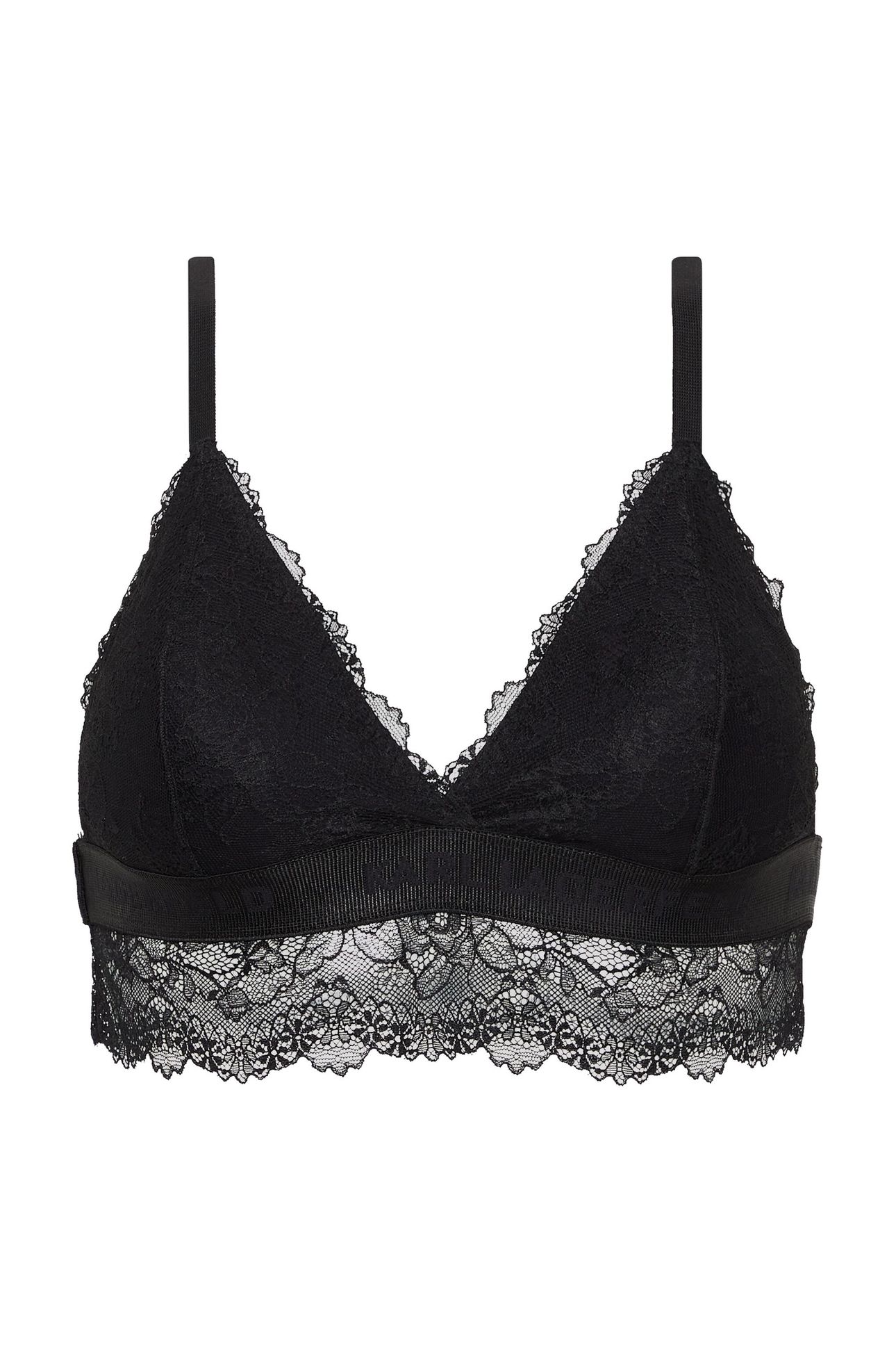 PADDED LONGLINE LACE BRA BLACK 4