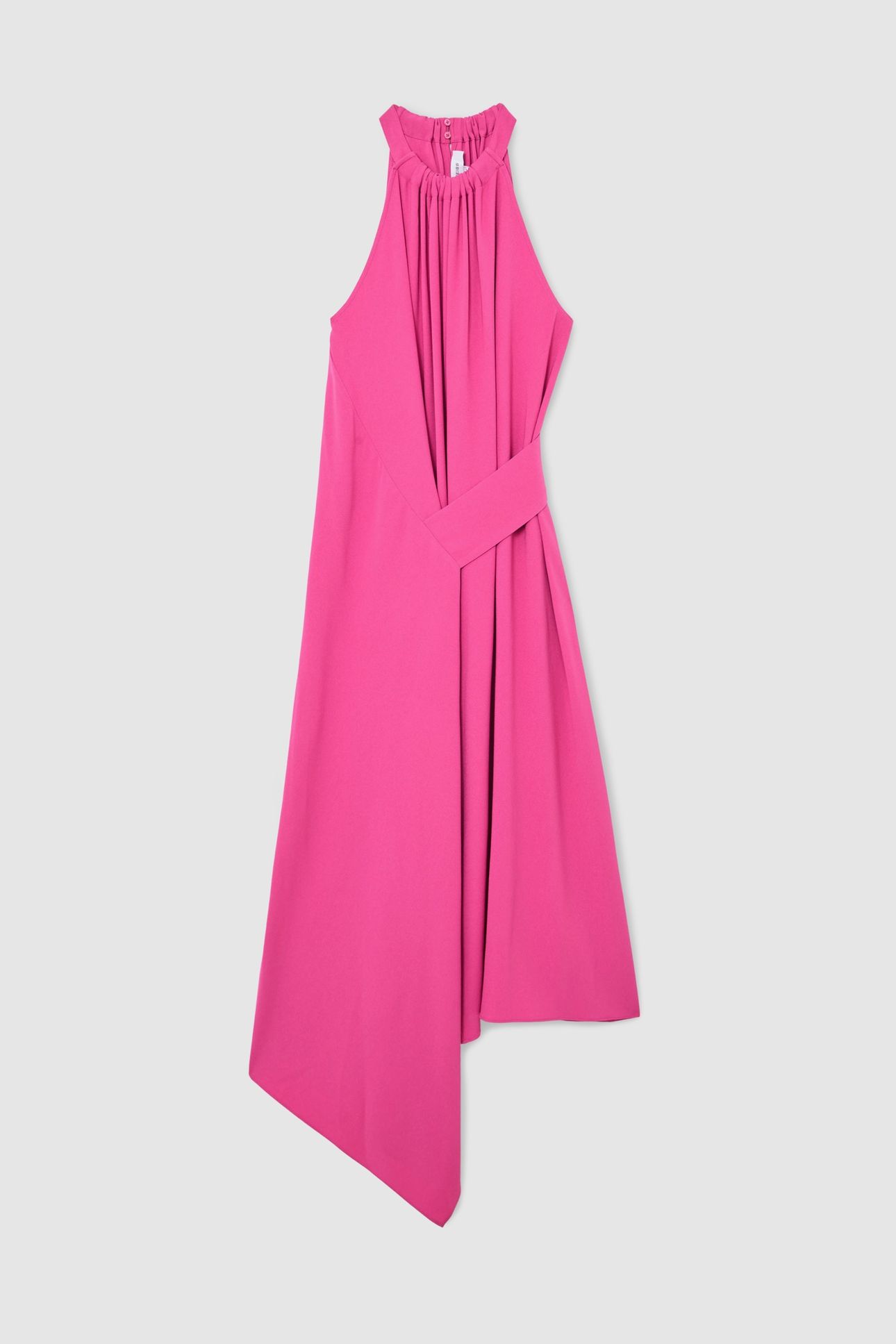 DRAPE DETAIL OCCASION MIDI DRESS RASPBERRY PINK 5
