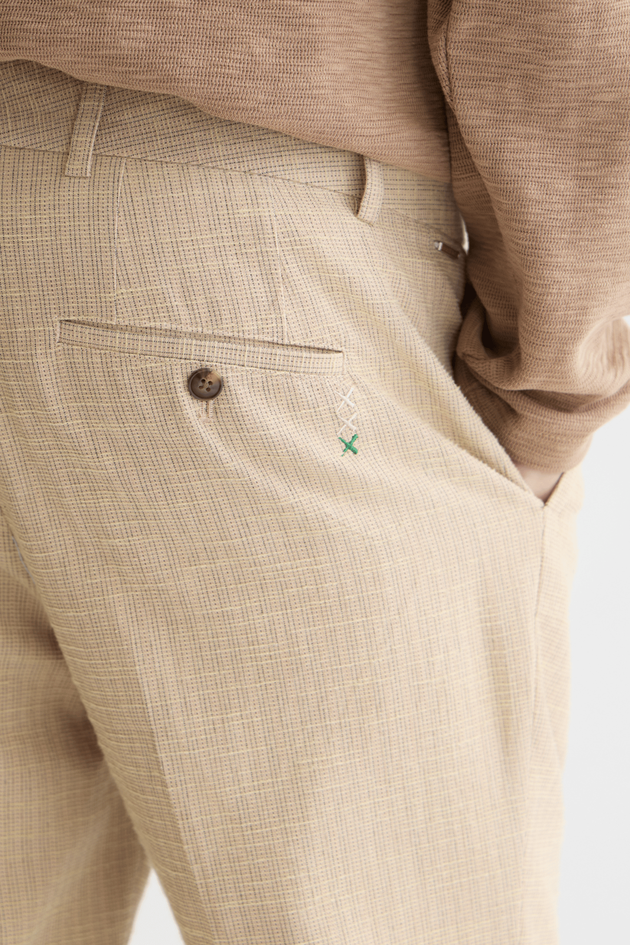STUART STRUCTURED LINENBLEND REGULAR SLIMFIT CHINO MEDIUM BE 6