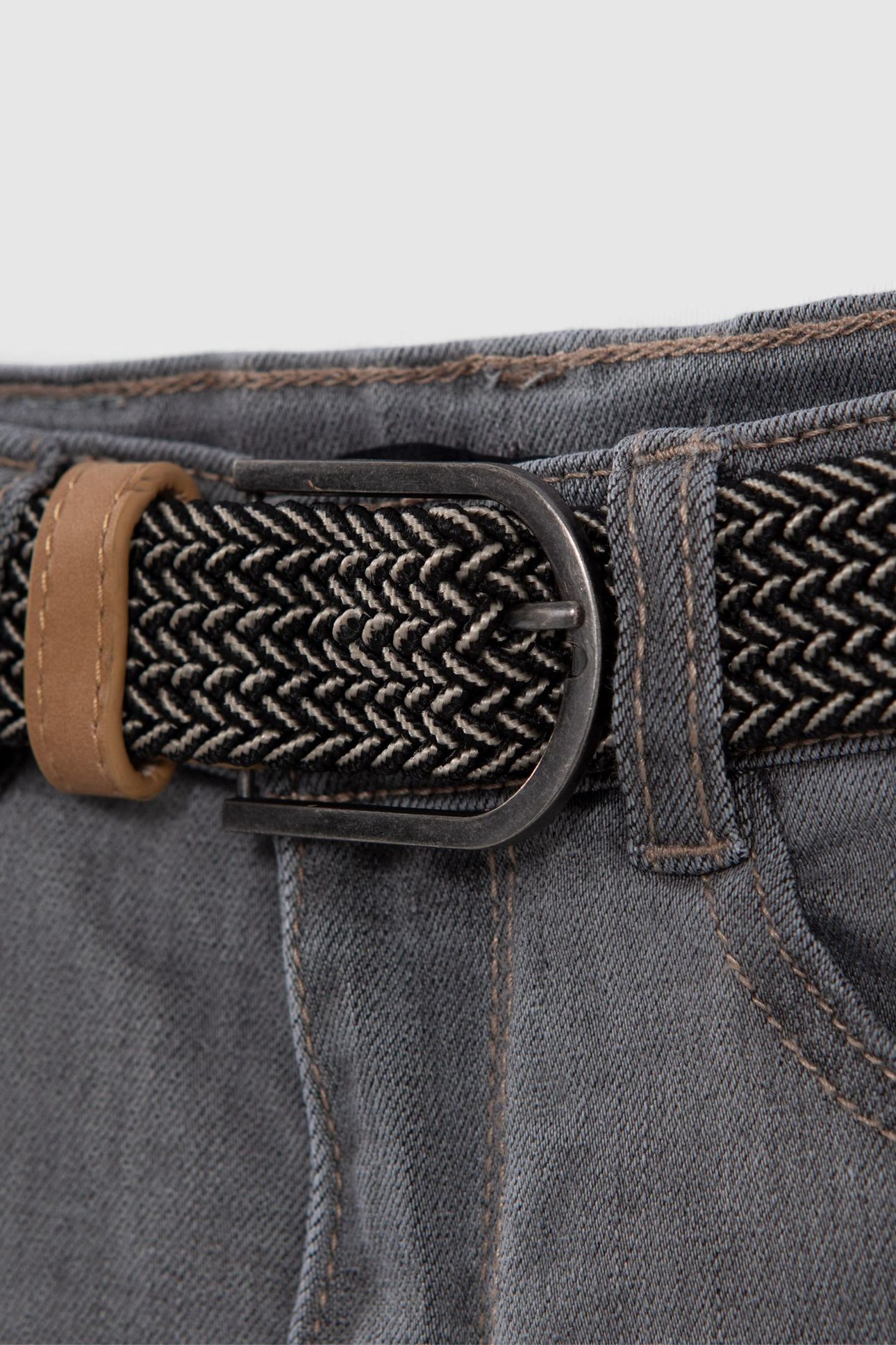 BOYS’ GREY SLIM JEANS WITH WOVEN BELT 6