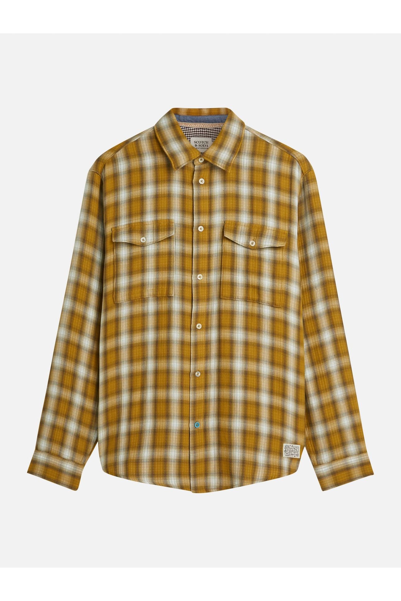 DOUBLE CLOTH CHECK RELAXEDFIT SHIRT MED YELLOW 1