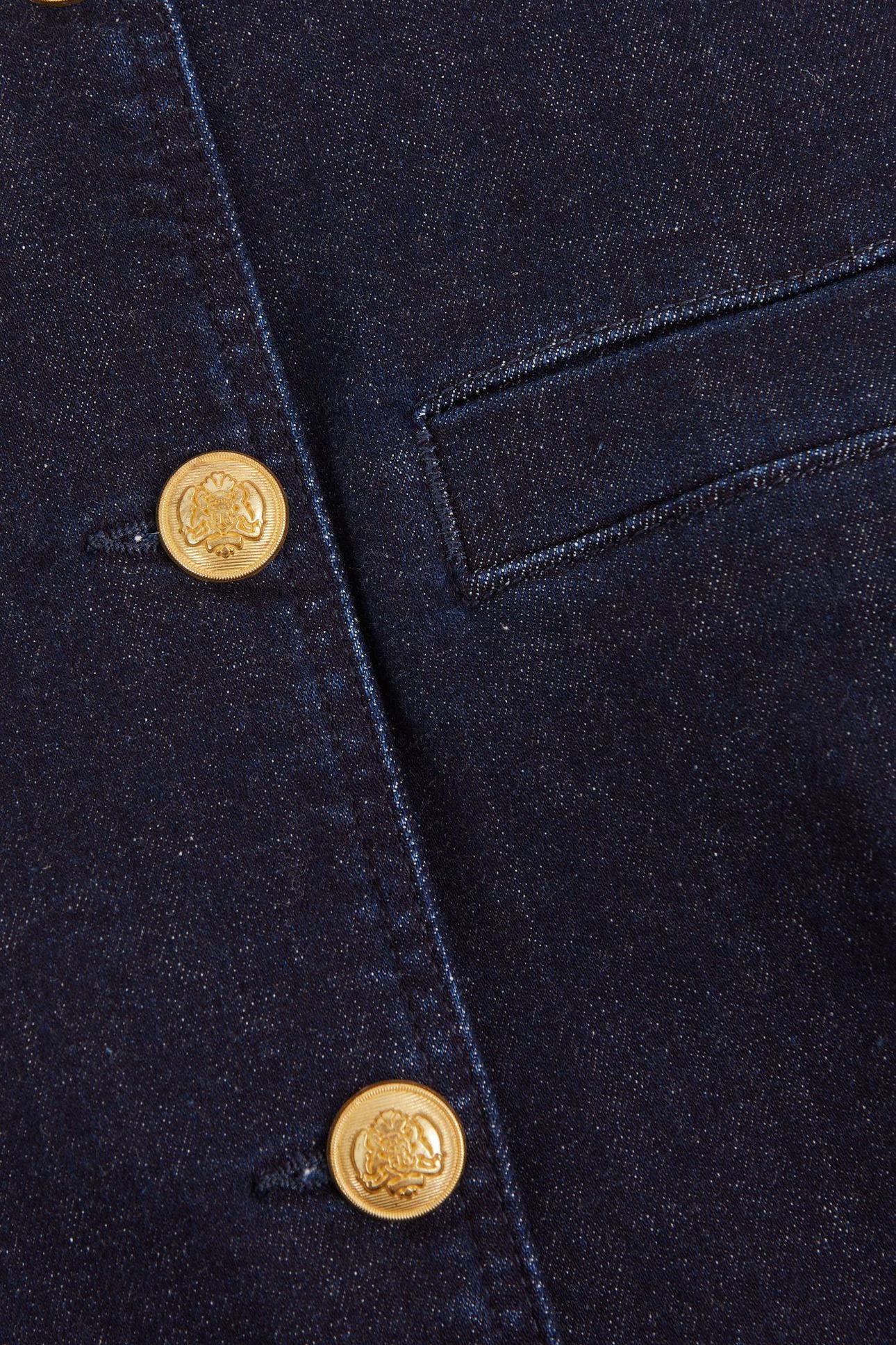 DENIM LONG LINE WAISTCOAT DARK BLUE 5