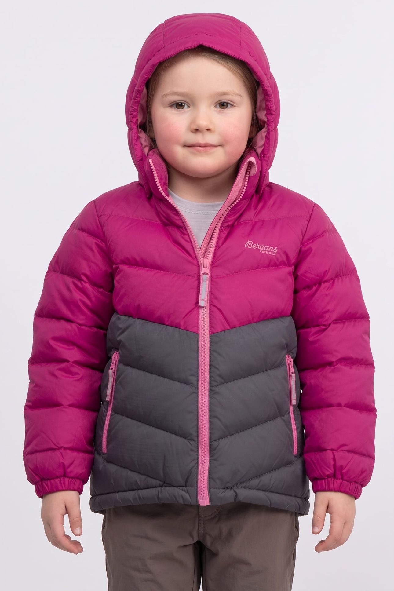 BISMO DOWN KIDS JACKET PURPLE/SOLID CHARCOAL/IBIS ROSE 1