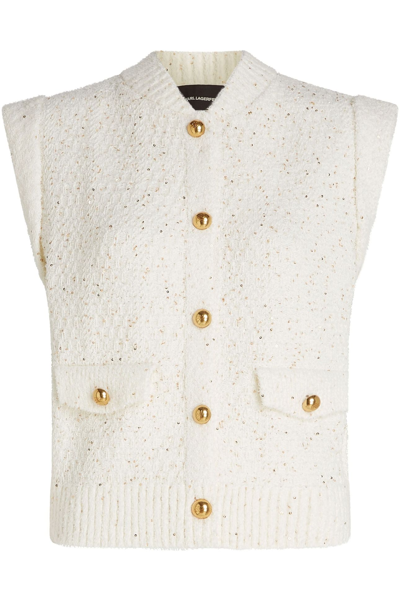 BOUCLE KNIT VEST CANNOLI CREAM 4