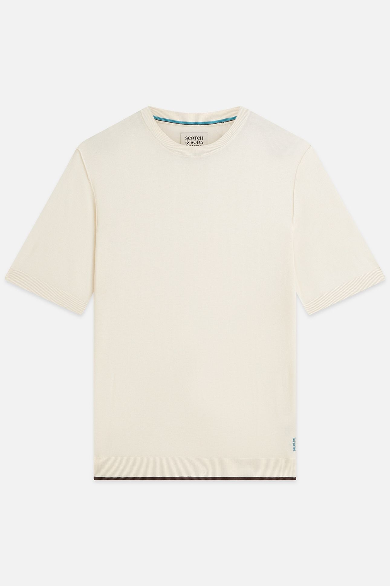 KNITTED RELAXED-FIT T-SHIRT LIGHT BEIGE 4