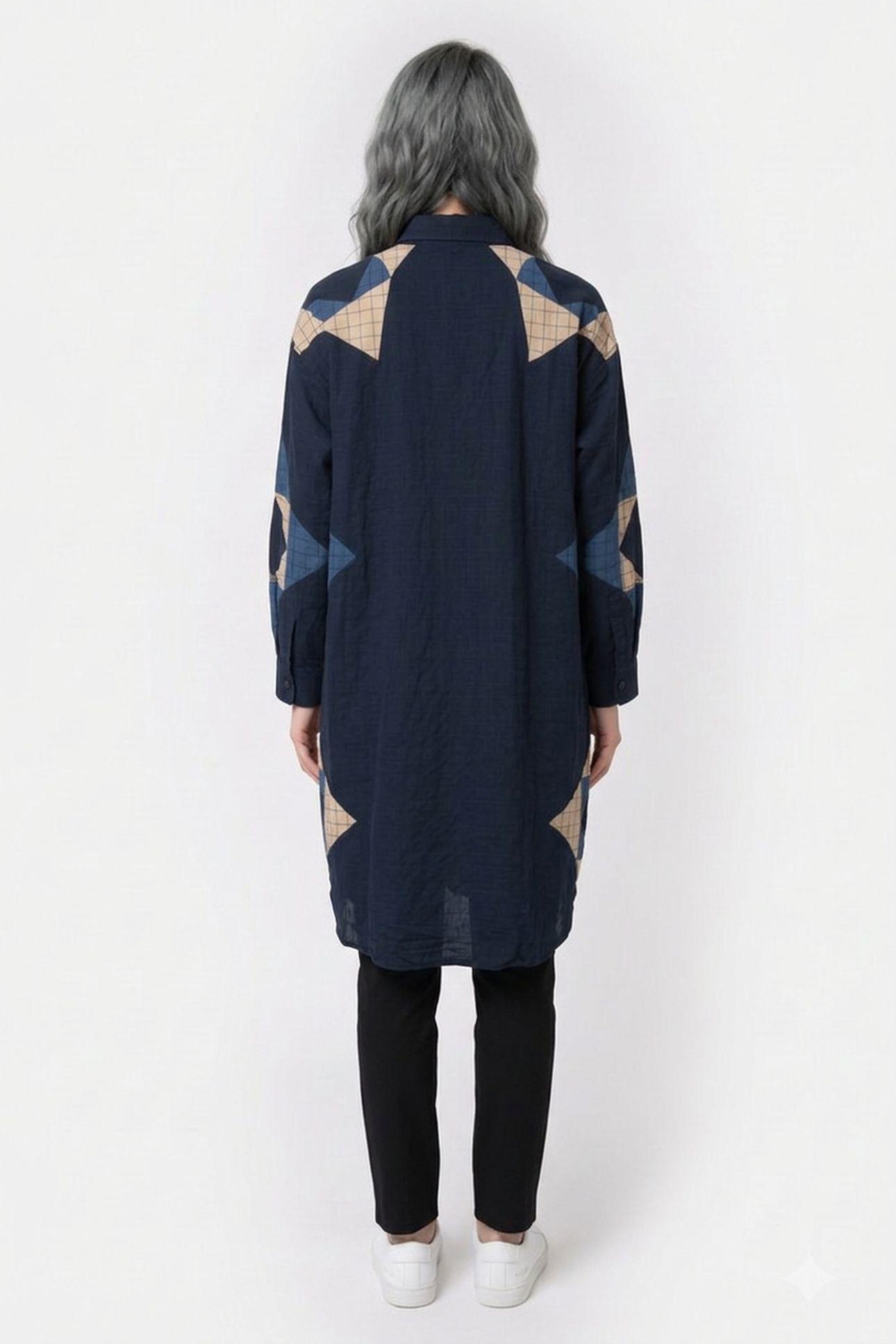 DRESS SHIRT PATCHWORK INDIGO 2