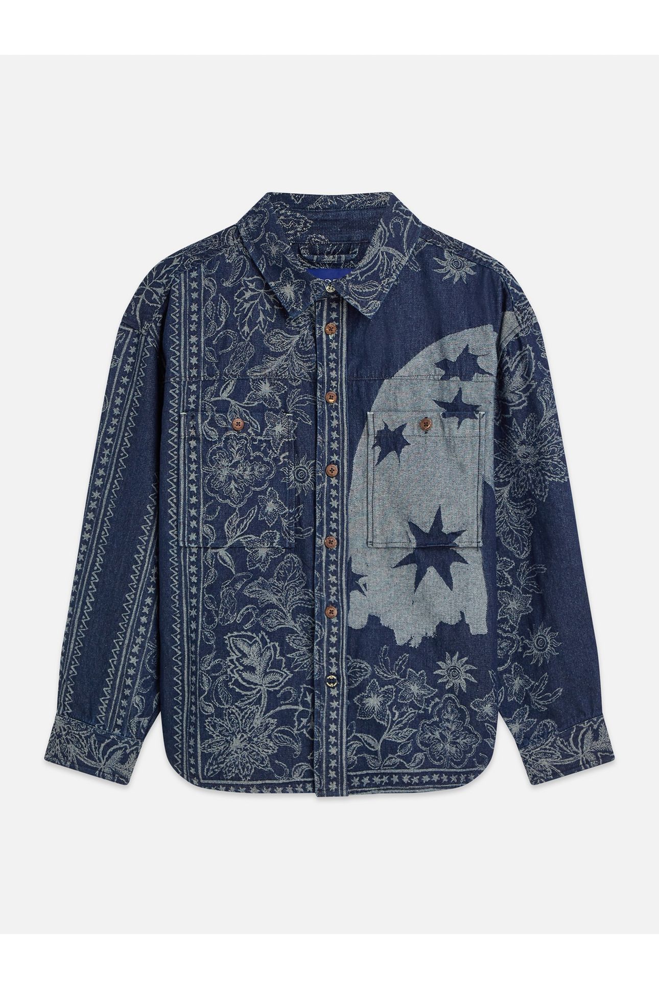 DENIM JACQUARD OVERSHIRT NAVY 1