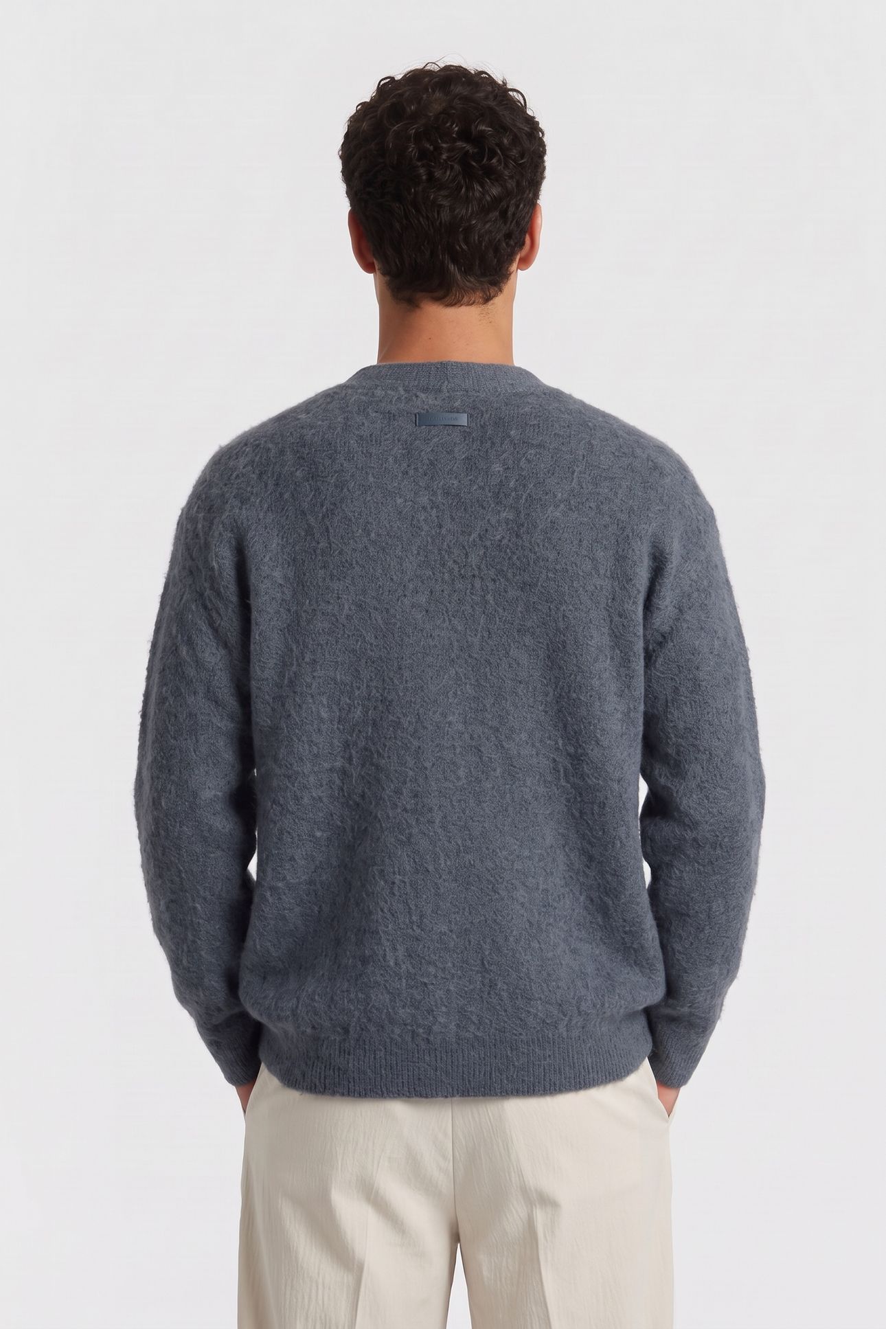 LS BRUSHED ALPACA CARDIGAN HARLEM NIGHT BLUE 2