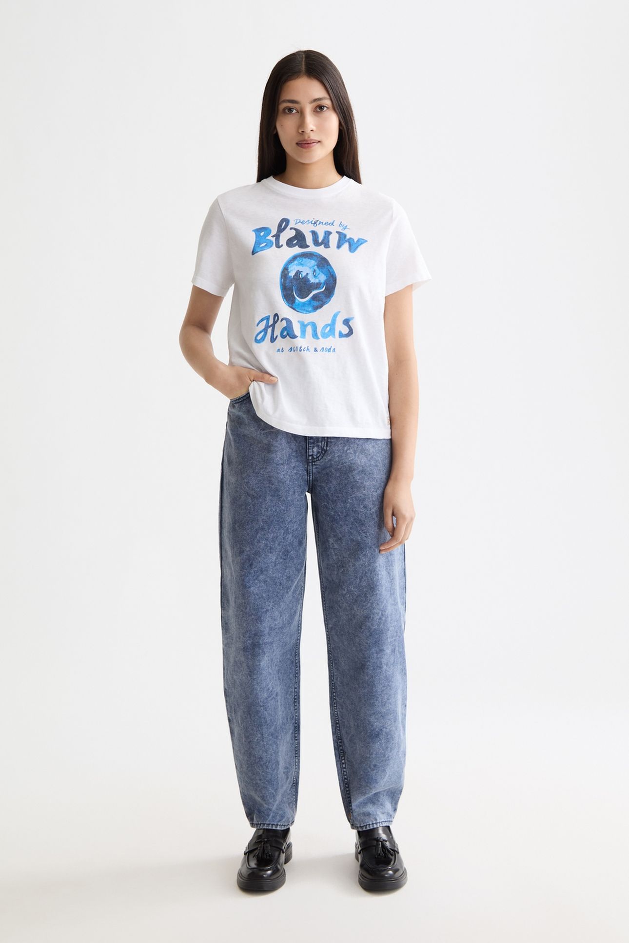 WASHED REGULAR FIT T-SHIRT WITH CHEST ARTWORK OFF WHITE 3