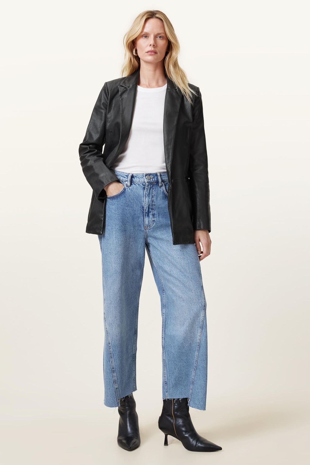DERI LEATHER BLAZER BLACK 4