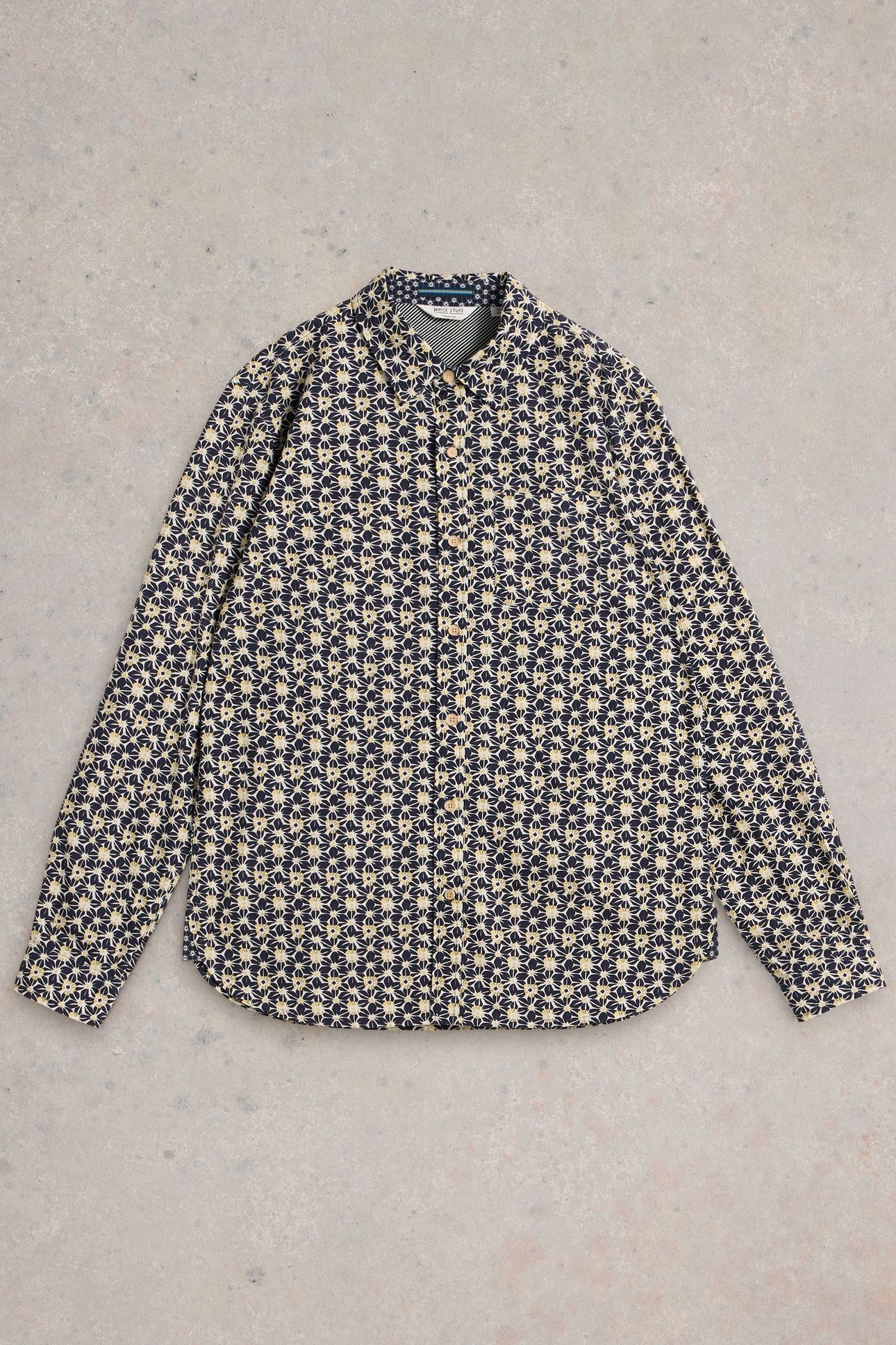 FUJI FLOWER PRINTED SHIRT NAVY PR 4