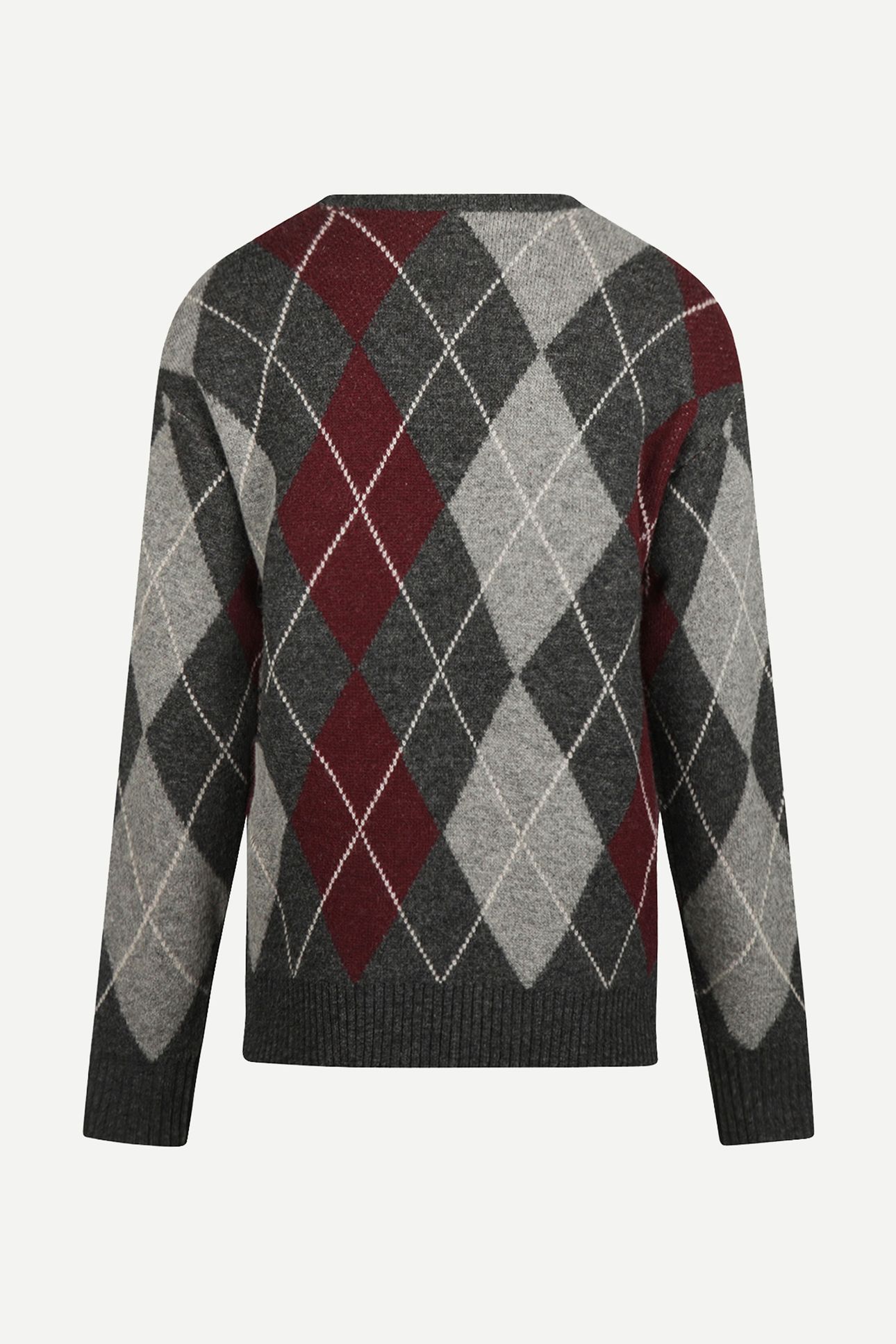 ARGYLE C-NECK SWEATER DARK GREY MELANGE 3