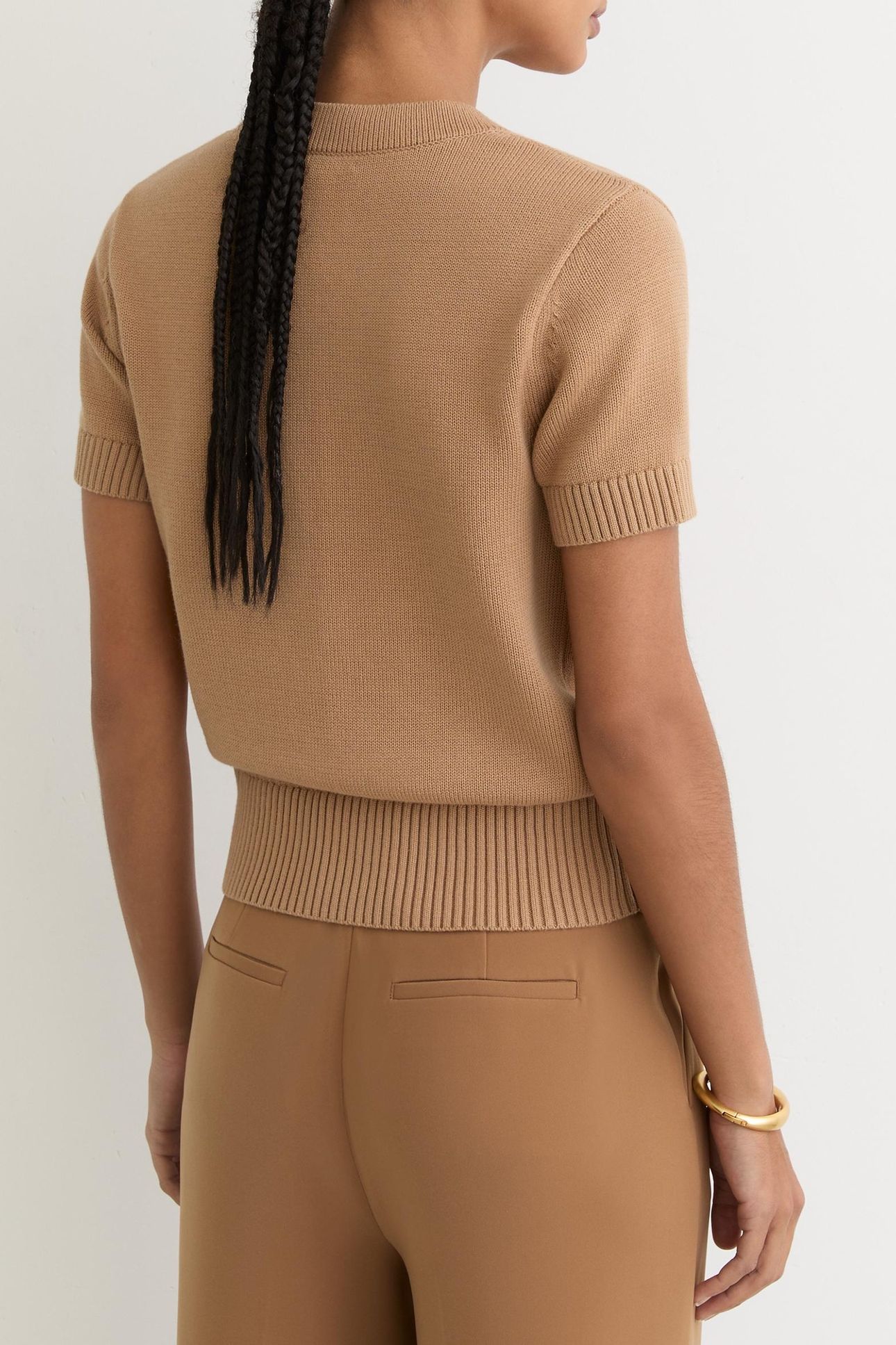 V NECK CARDIGAN CAMEL 2