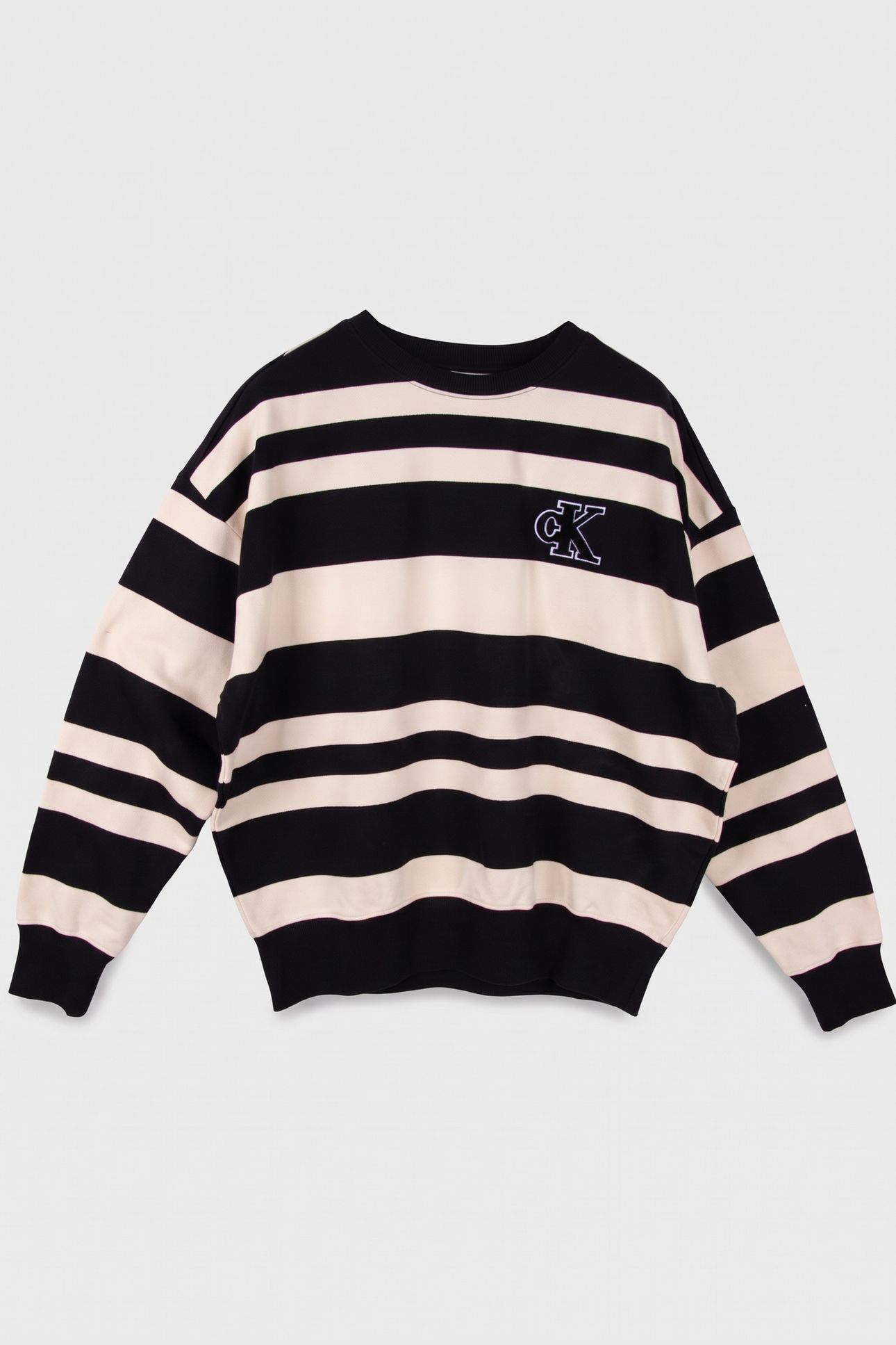 BOYS STRIPED MODERN SWEATSHIRT BLACK/WHITECAP GRAY 2