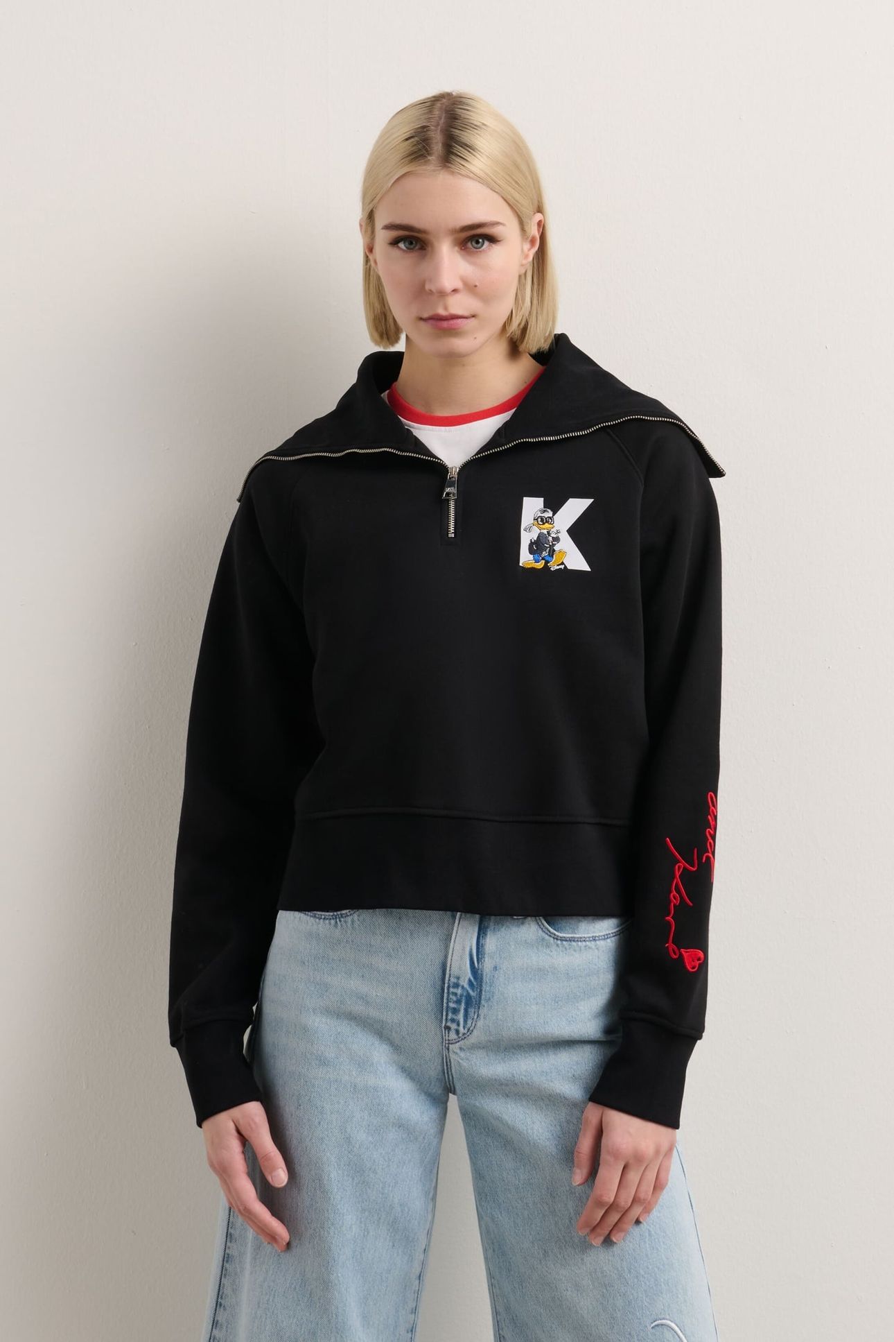 KLXDISNEY 1/2 ZIP SWEATSHIRT BLACK 1