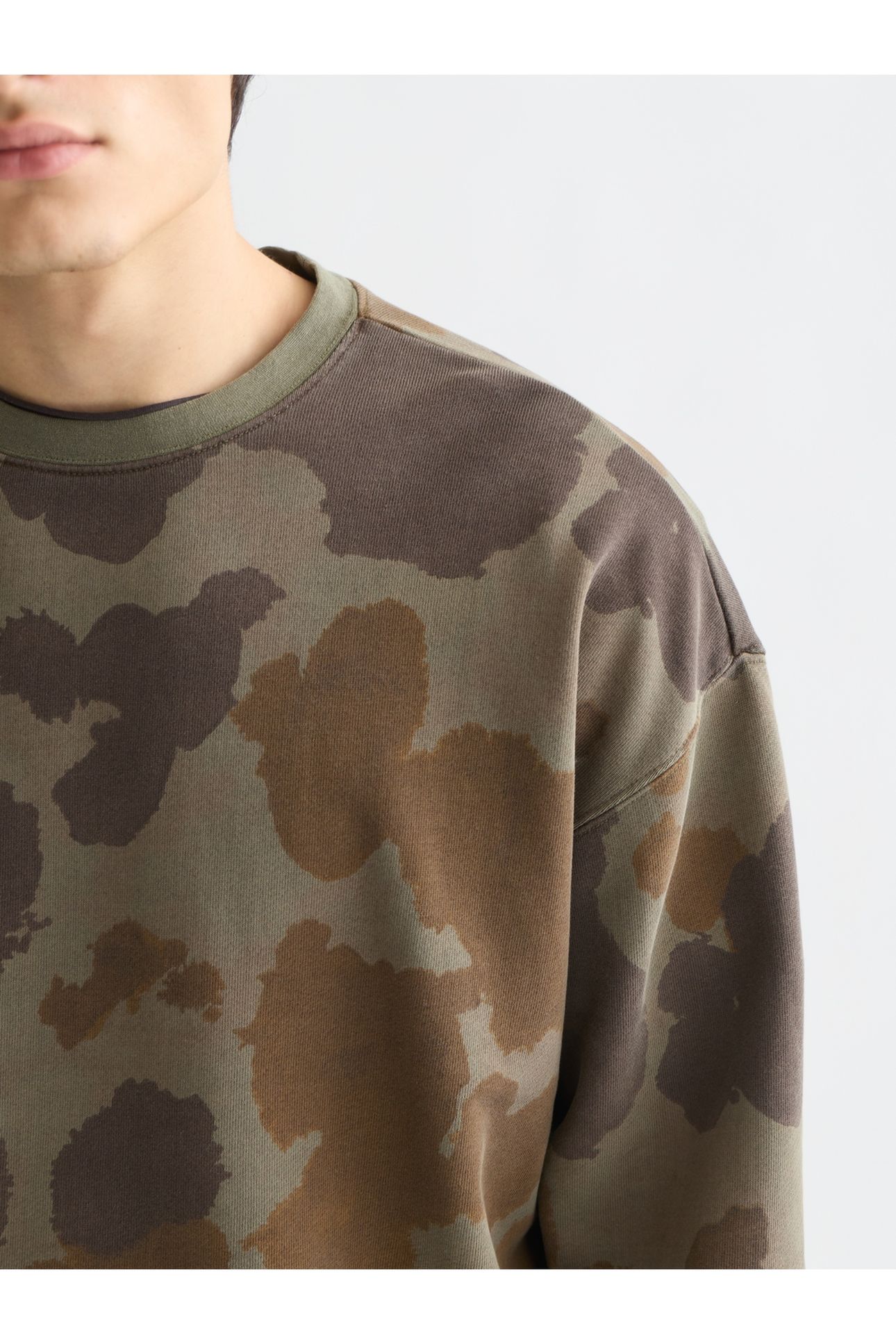 PRINTED OVERDYED LOOSEFIT SWEATSHIRT DARK BEIGE 6
