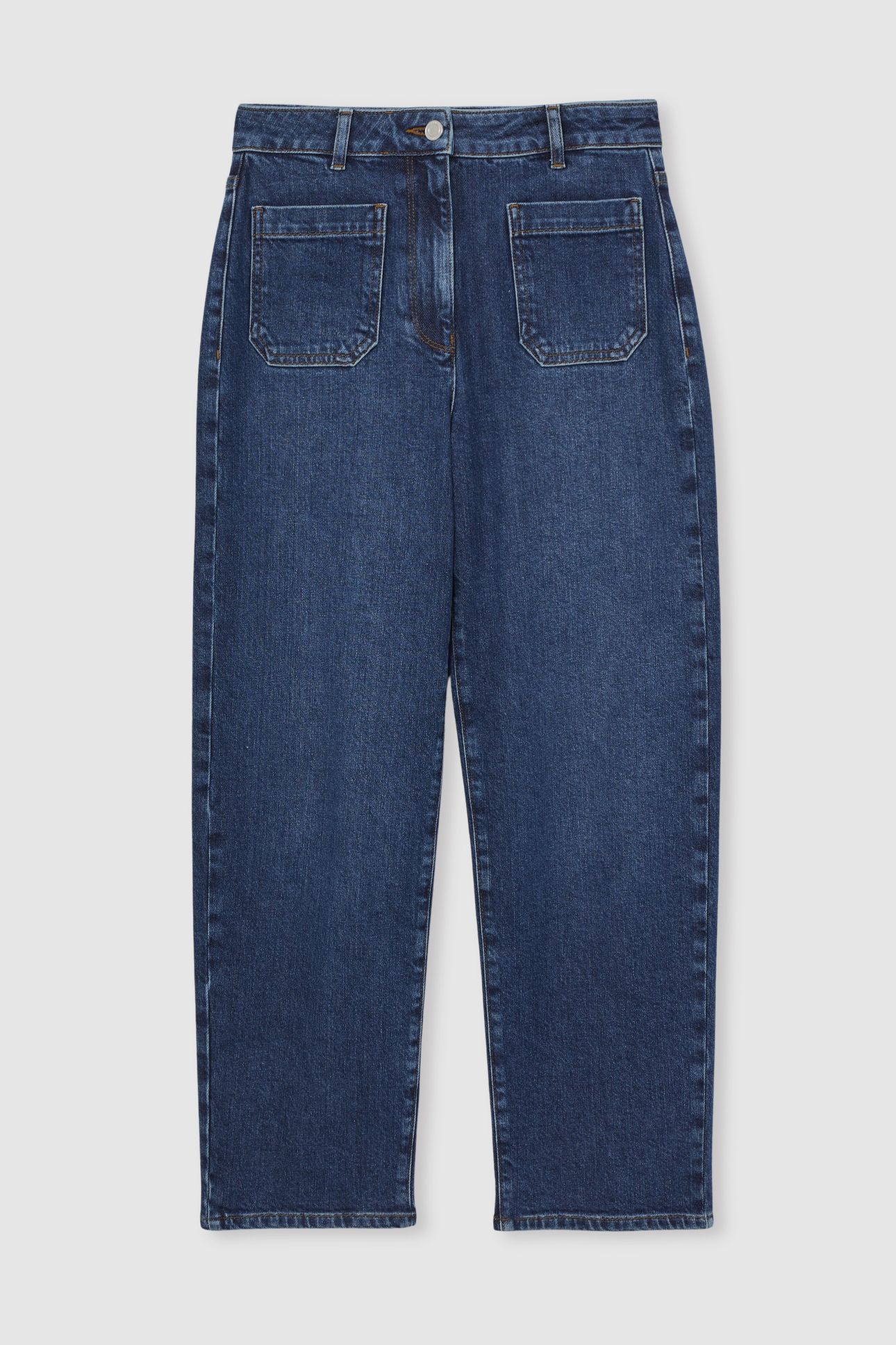 STRAIGHT PATCH POCKET JEAN MID BLUE 3