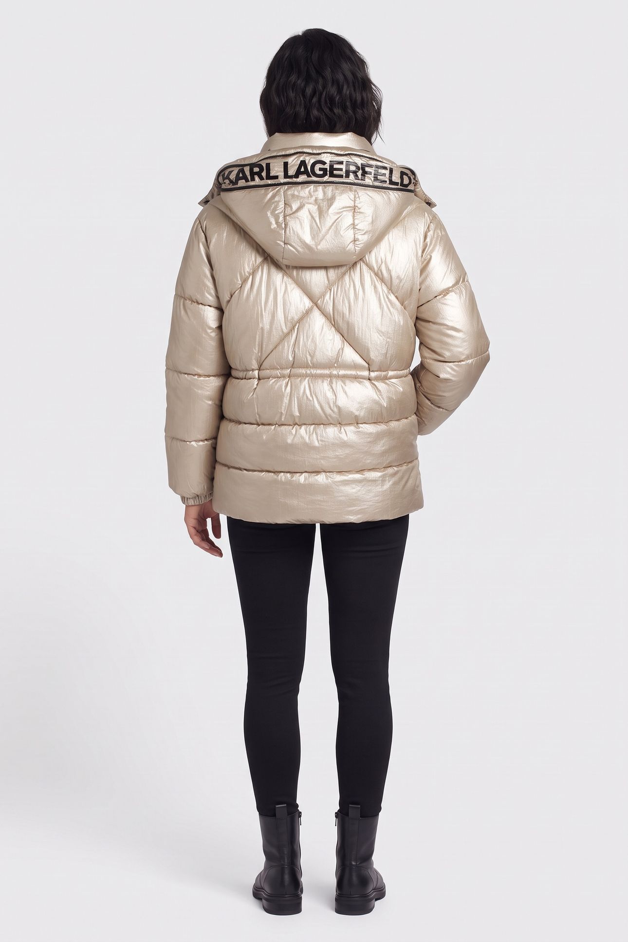 METALLIC PUFFER JACKET LIGHT GOLD 3